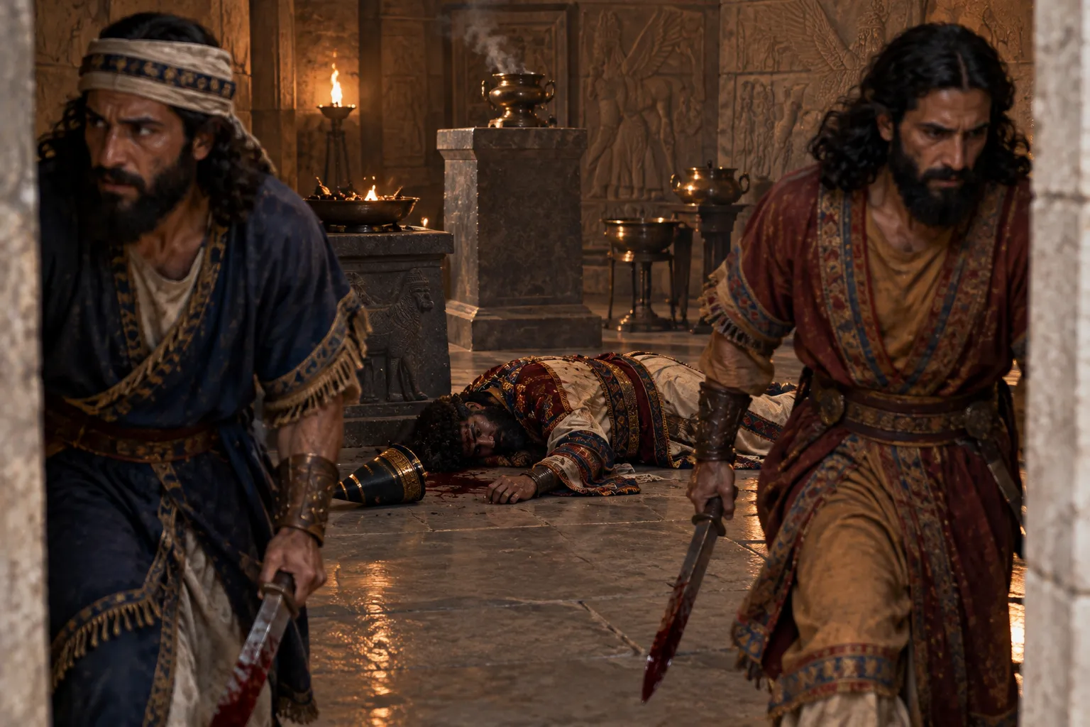 Sennacherib’s Sons Escape the Temple (Isaiah 37:38)