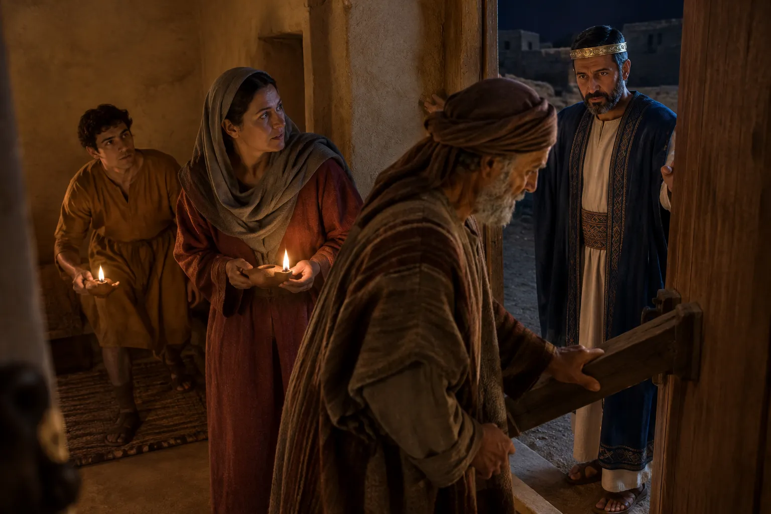 Watchful servants open for their master (Luke 12:35–38)
