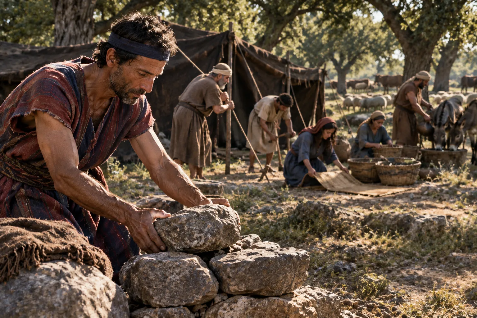 Abram Builds an Altar by the Oaks of Mamre (Genesis 13:18)