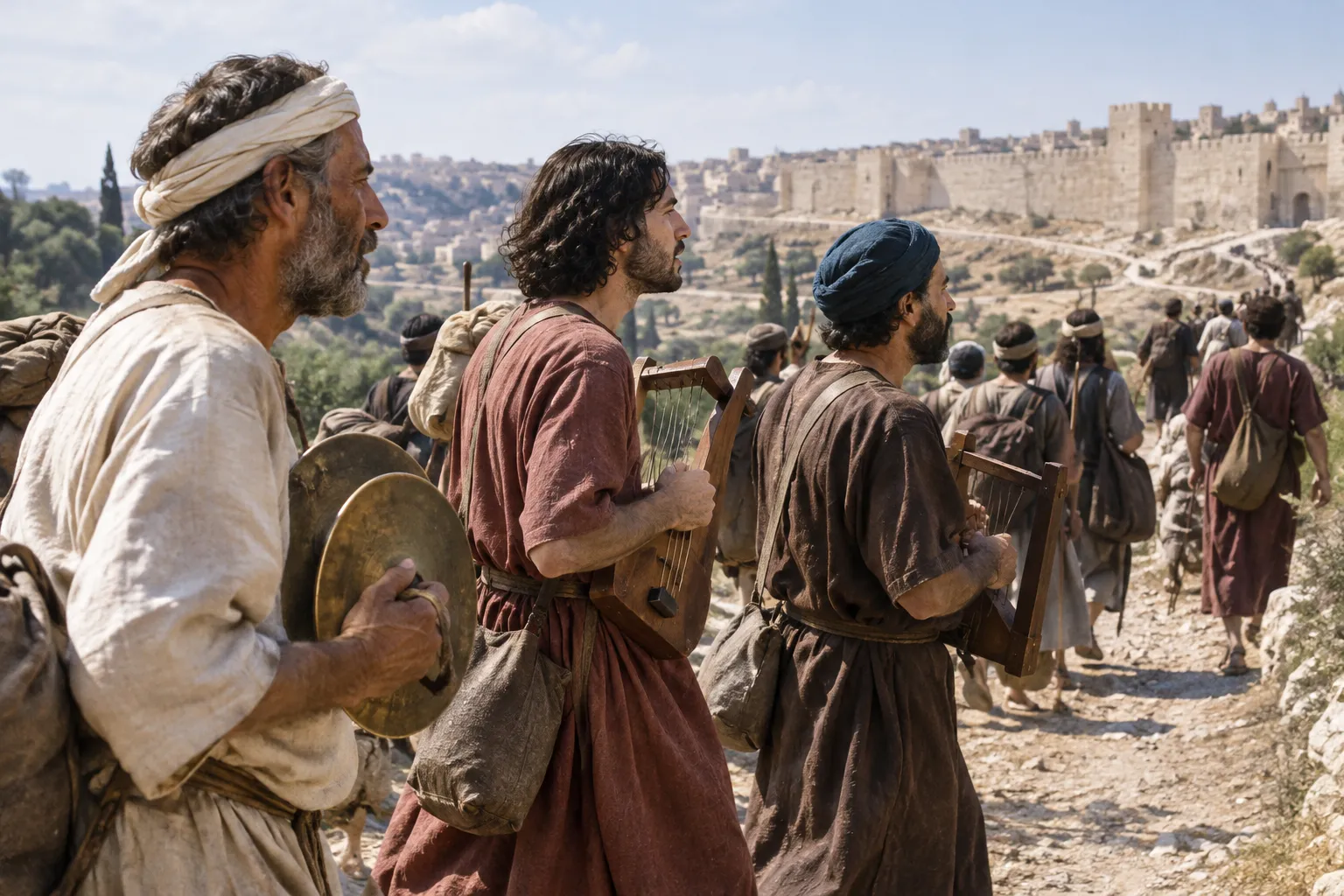 Musicians Assemble for the Wall Dedication (Nehemiah 12:27–29)