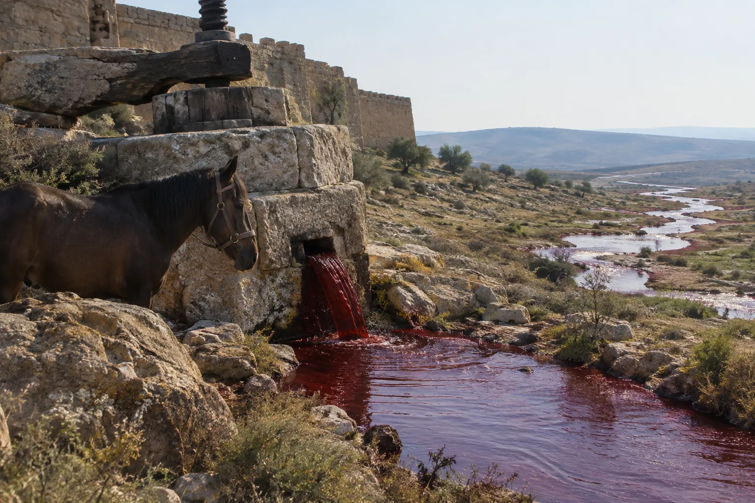Blood Flows from the Winepress Outside the City (Revelation 14:20)