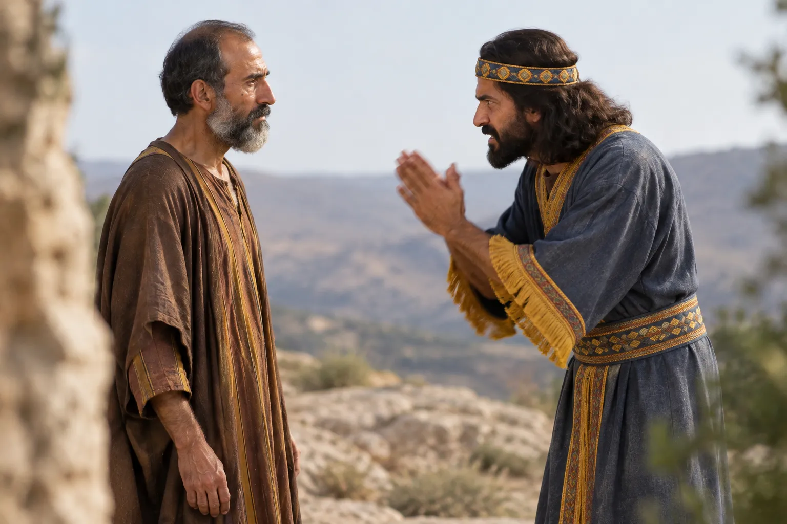 Balak strikes his hands in anger (Numbers 24:10–11)
