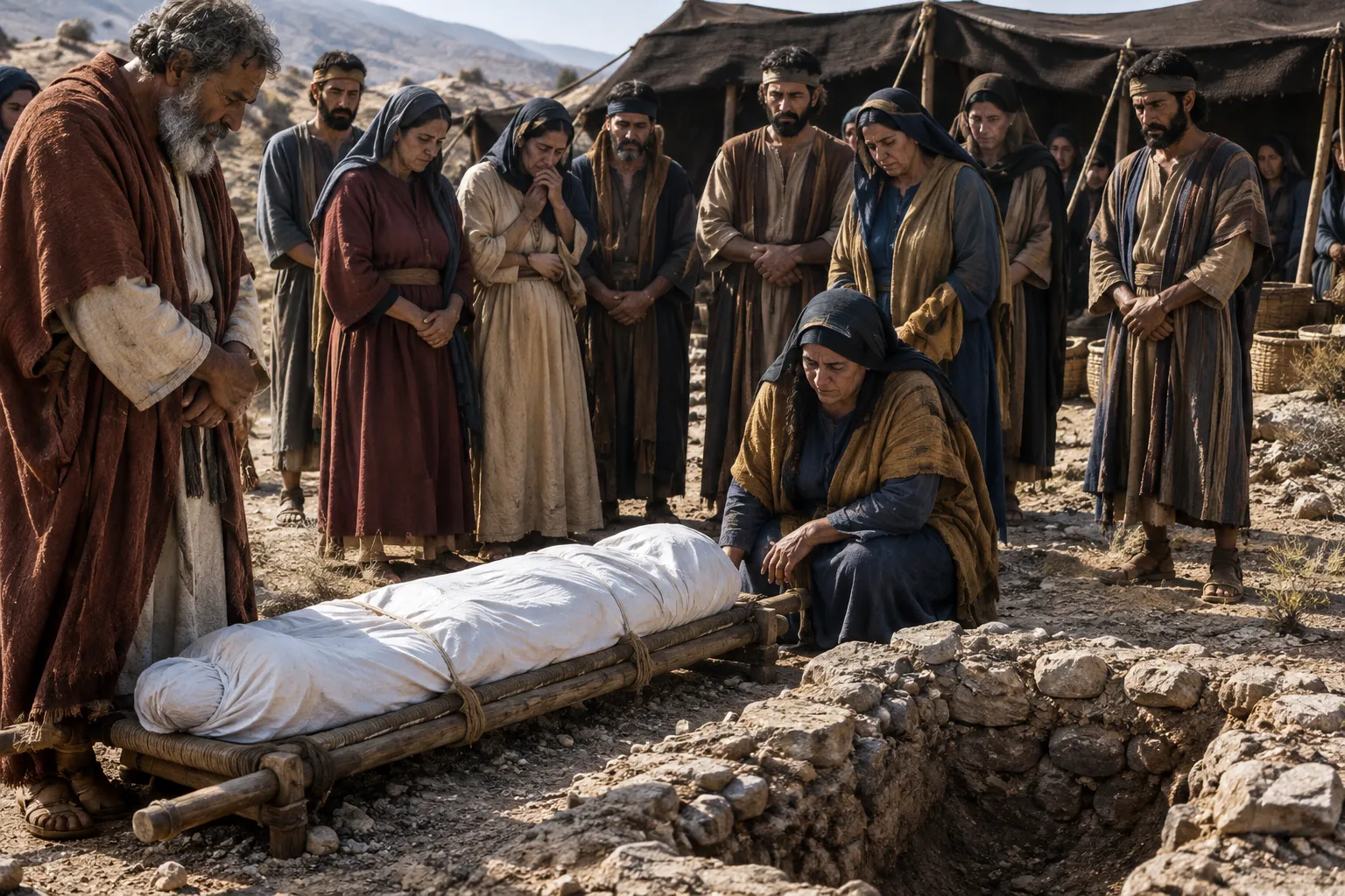 Miriam buried at Kadesh (Numbers 20:1)