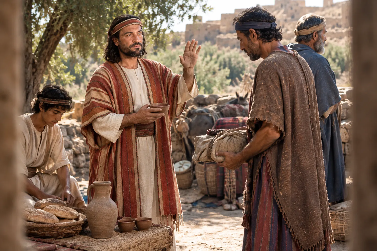 Melchizedek blesses Abram (Genesis 14:18–20)