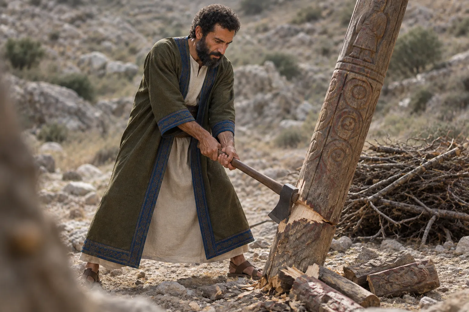 Asa chops down the Asherah pole (1 Kings 15:13)