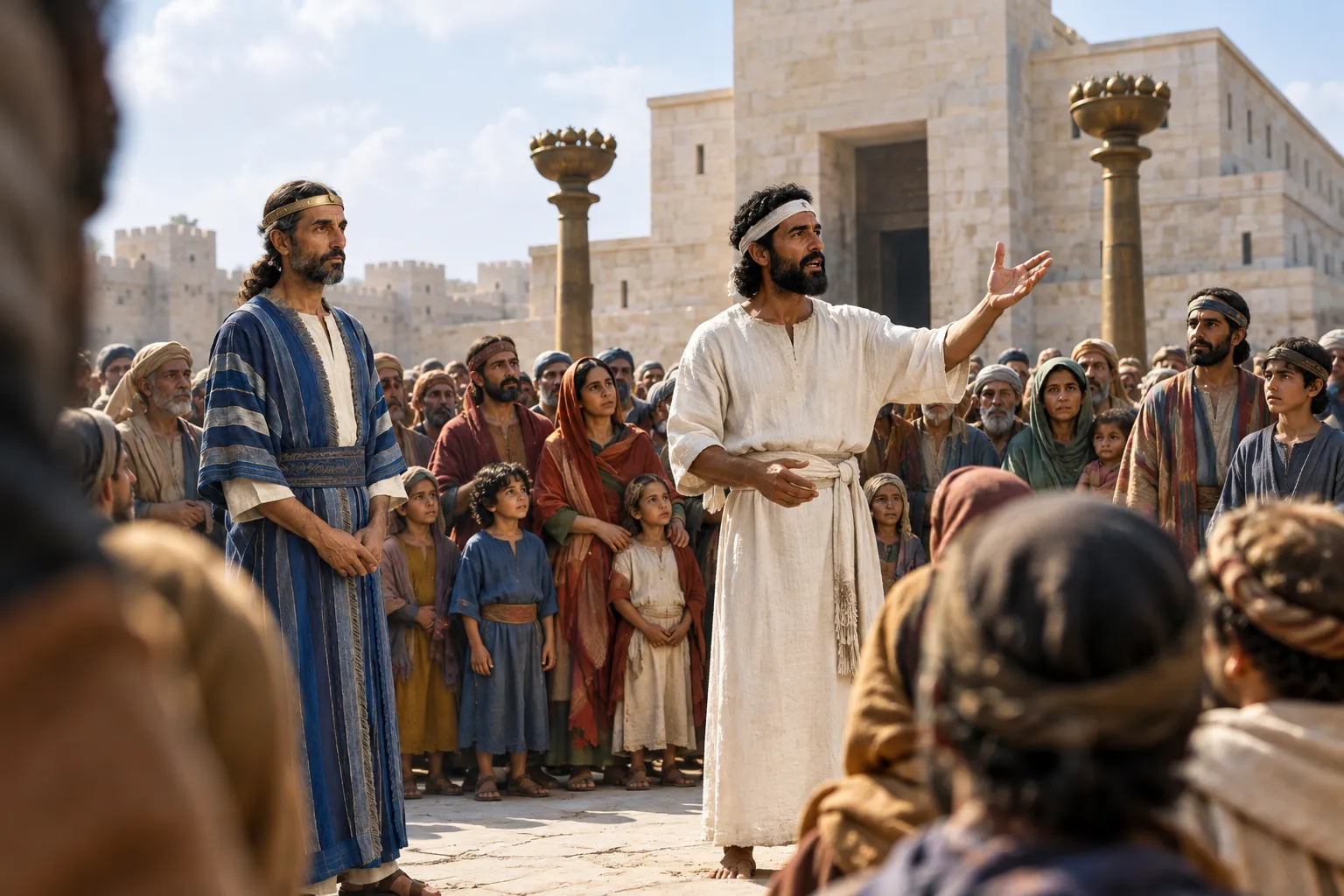 Jahaziel assures the assembly (2 Chronicles 20:13–17)