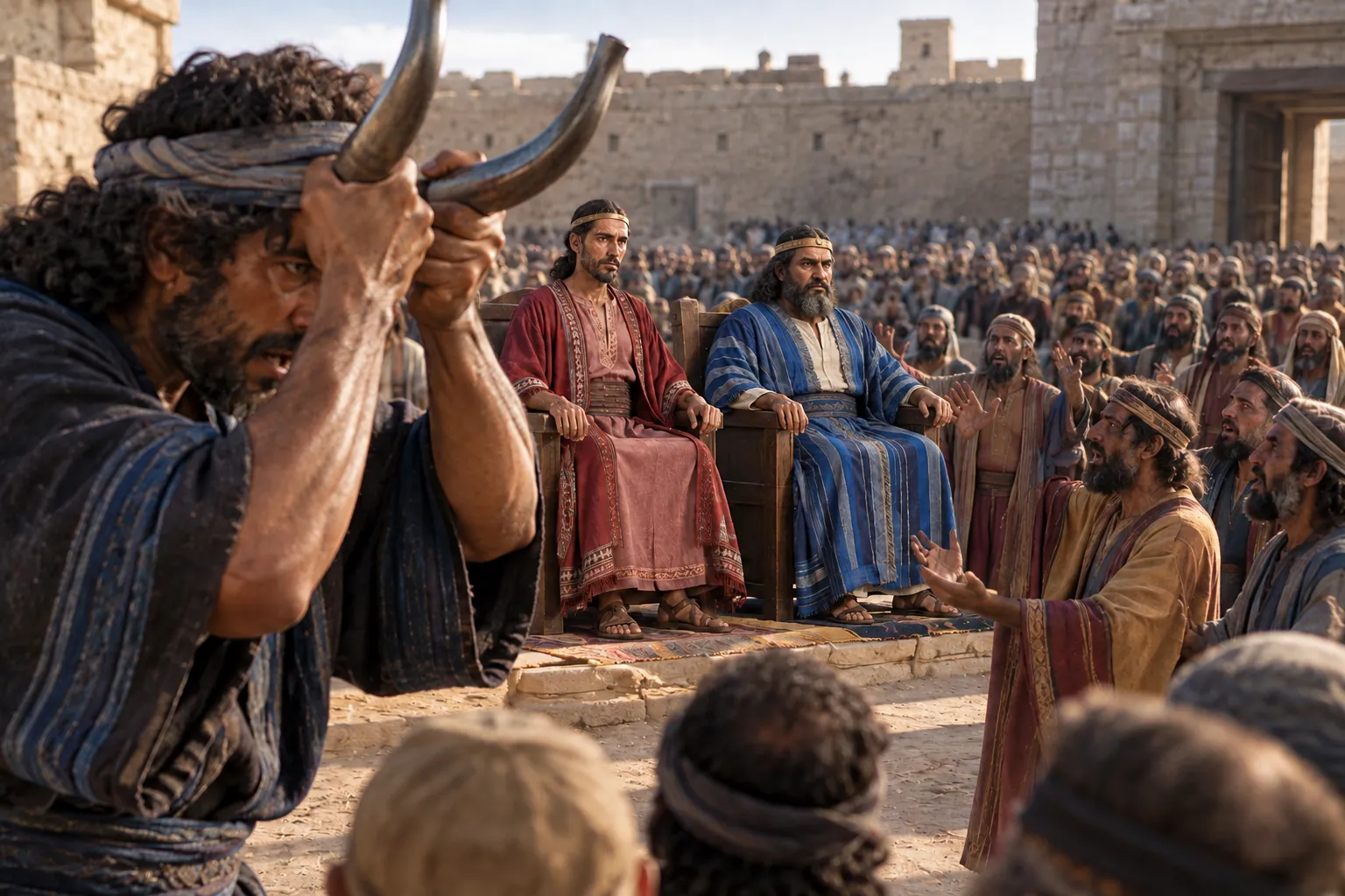 Zedekiah’s Iron Horns Before the Kings (1 Kings 22:10–12)