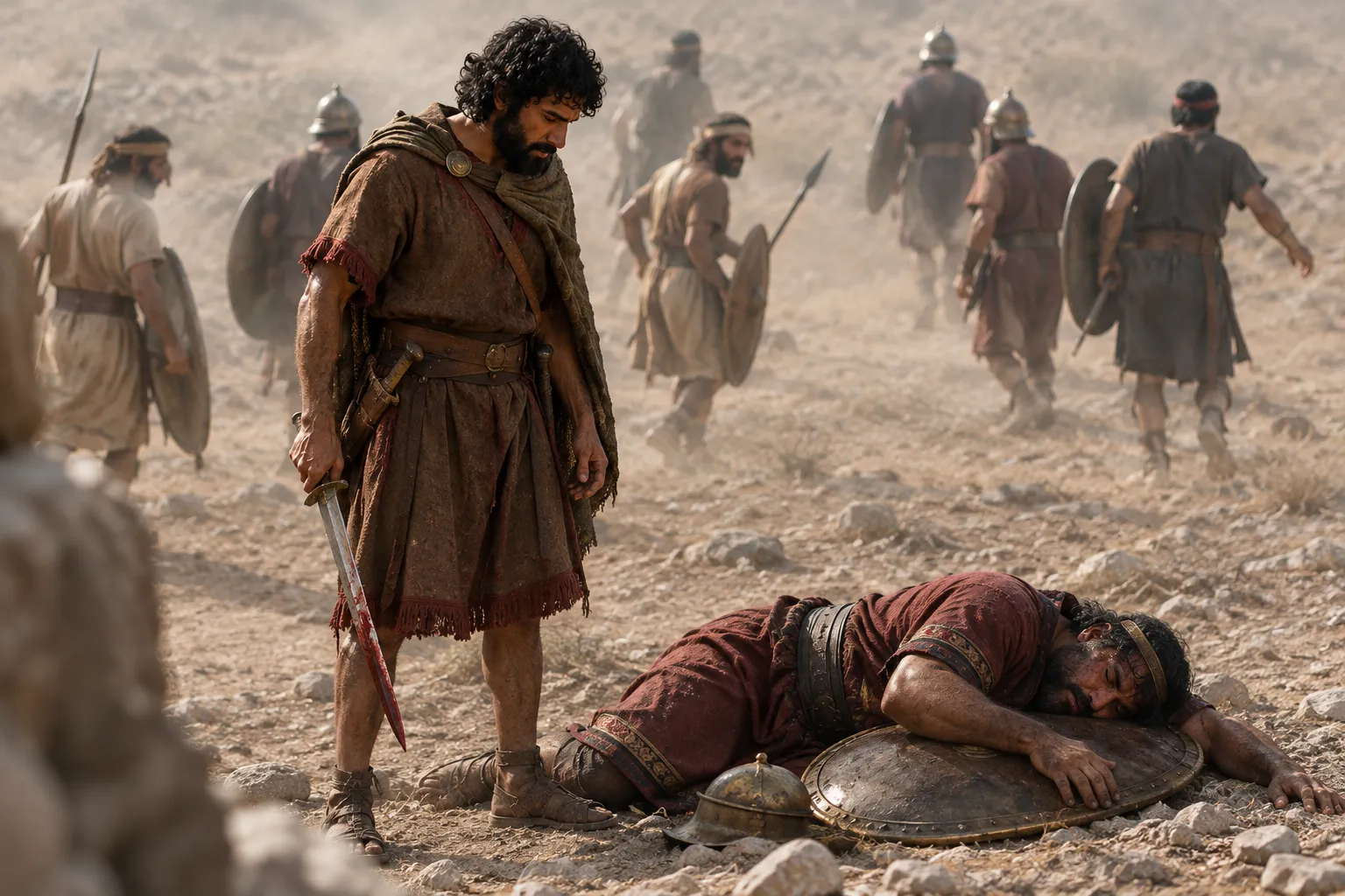 Sibbecai Defeats Sippai (1 Chronicles 20:4)