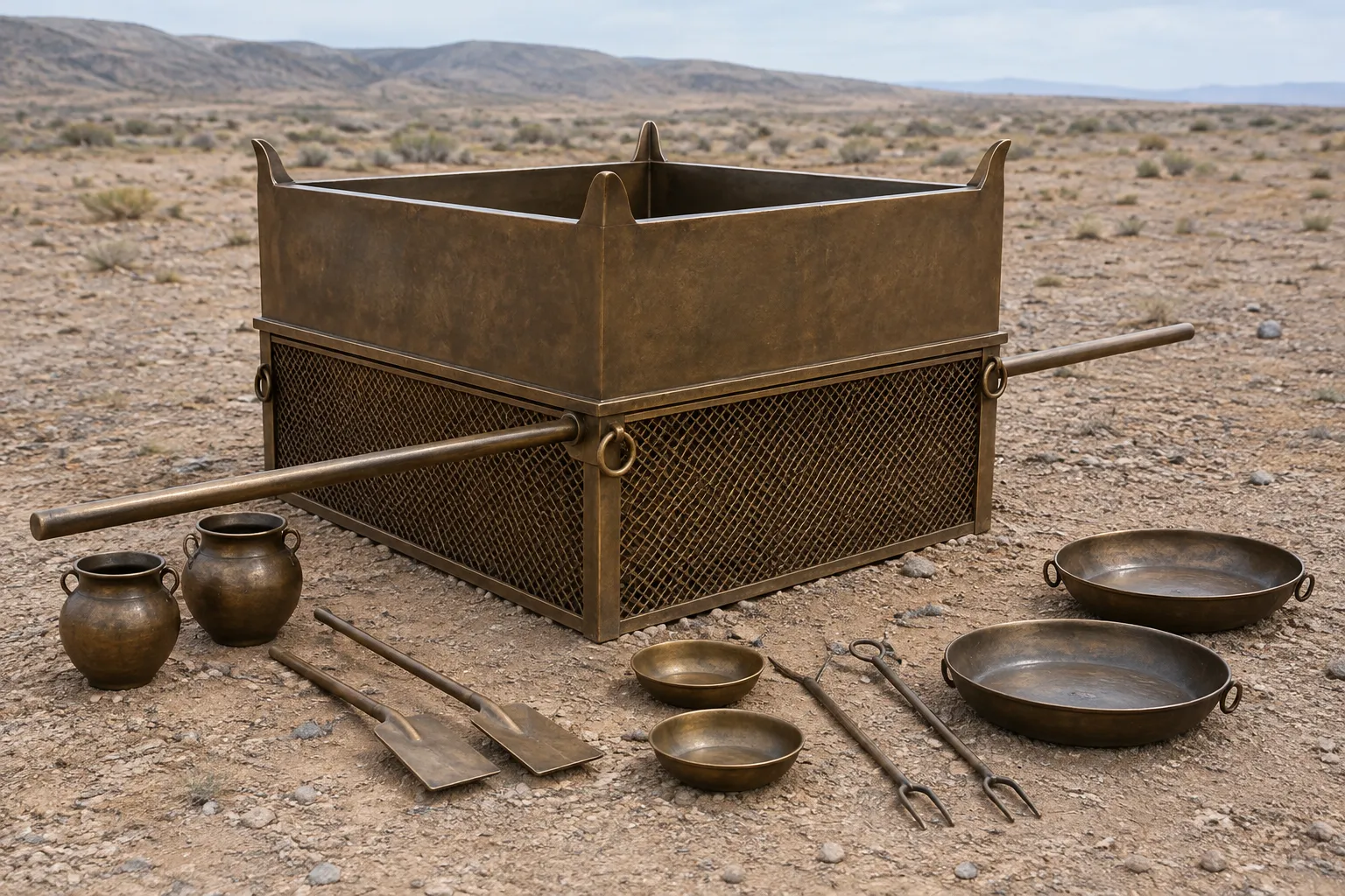 The completed bronze altar (Exodus 27:1–8)