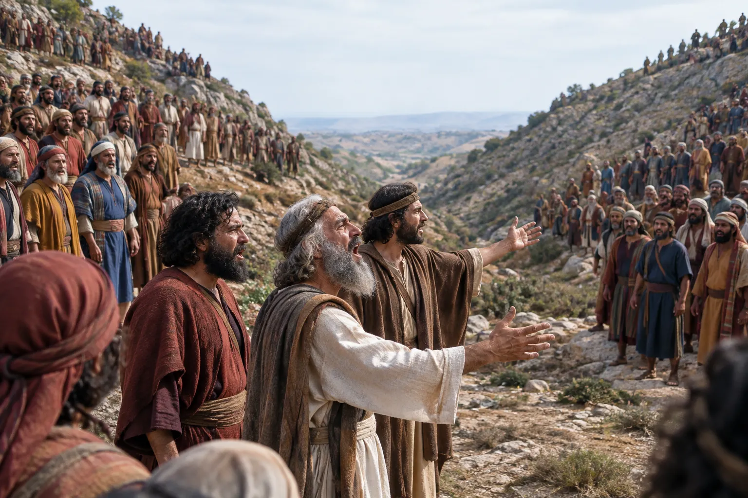 The tribes answer Amen (Deuteronomy 27:12–15)