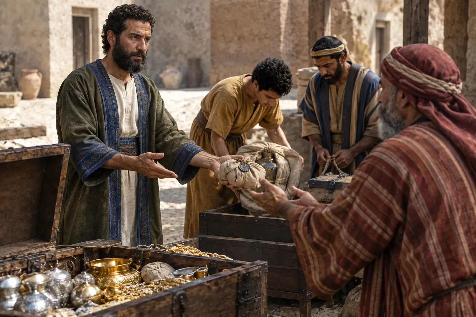 Asa entrusts the treasury to his servants (1 Kings 15:18–19)