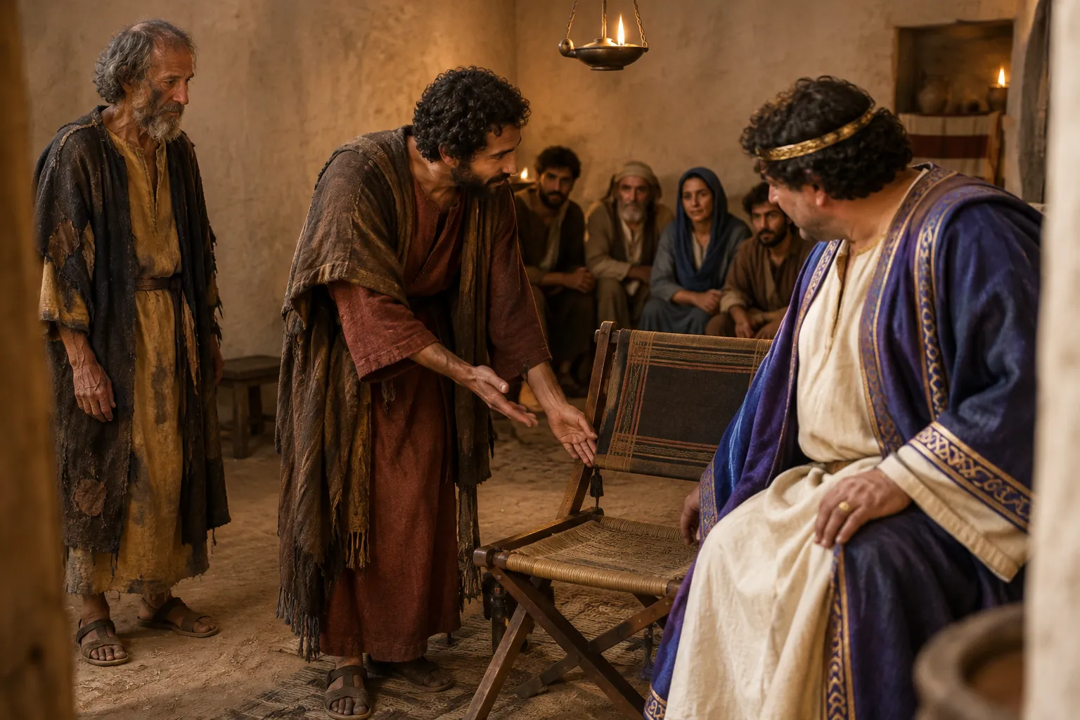 The best seat for the rich visitor (James 2:2–4)