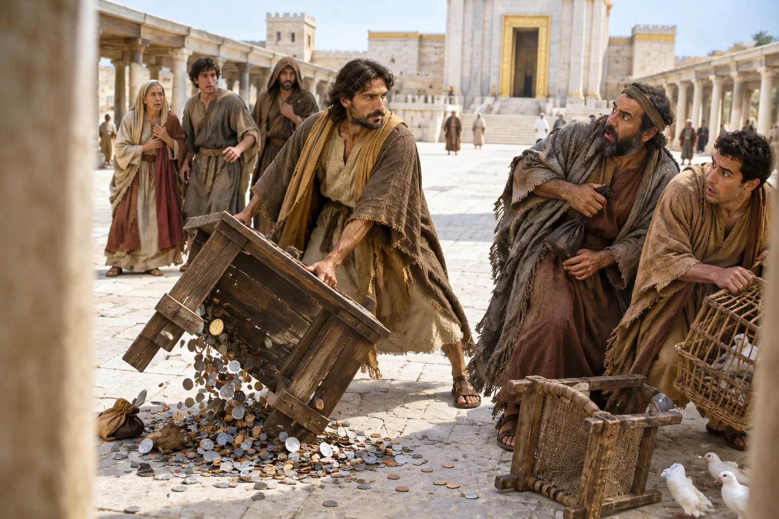 The temple courts cleared (Matthew 21:12–13)