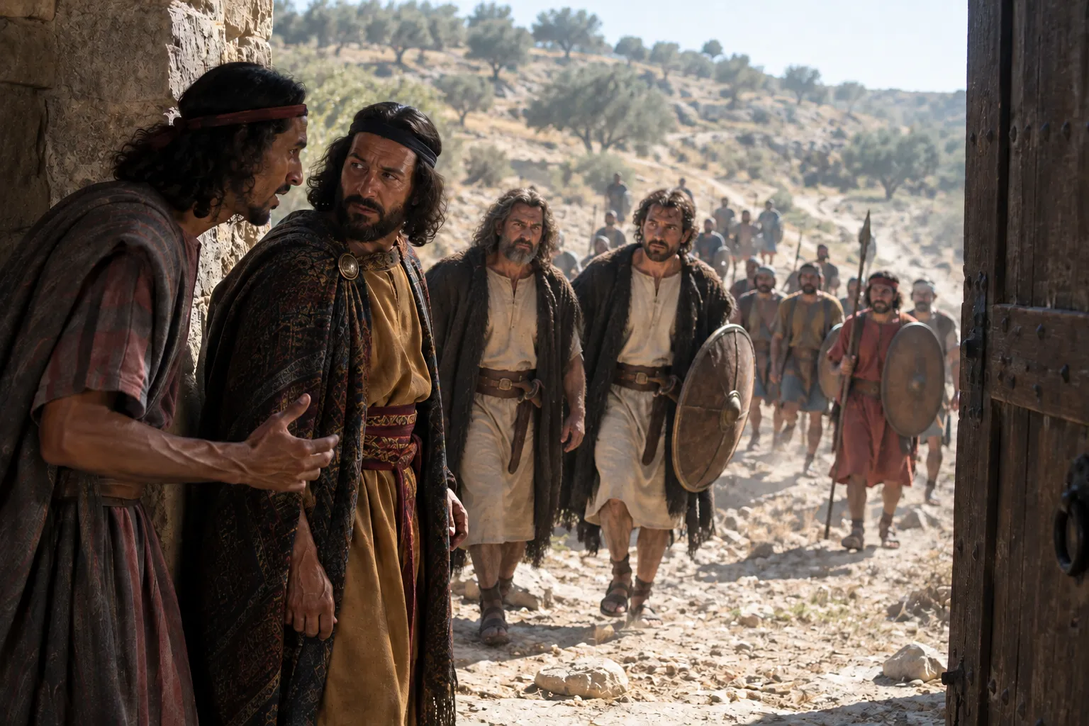 Men Emerging from the Hills (Judges 9:35–36)