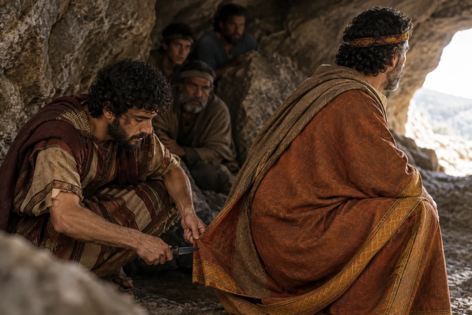 The corner of Saul’s robe (1 Samuel 24:3–4)