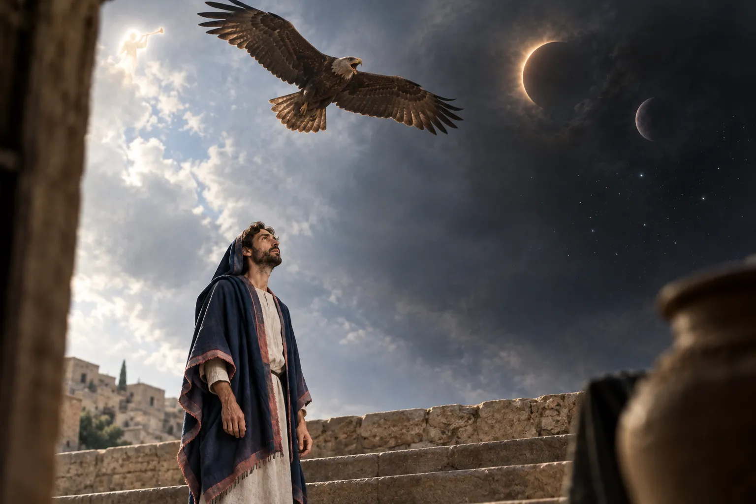 The Fourth Trumpet and the Eagle’s Warning (Revelation 8:12–13)