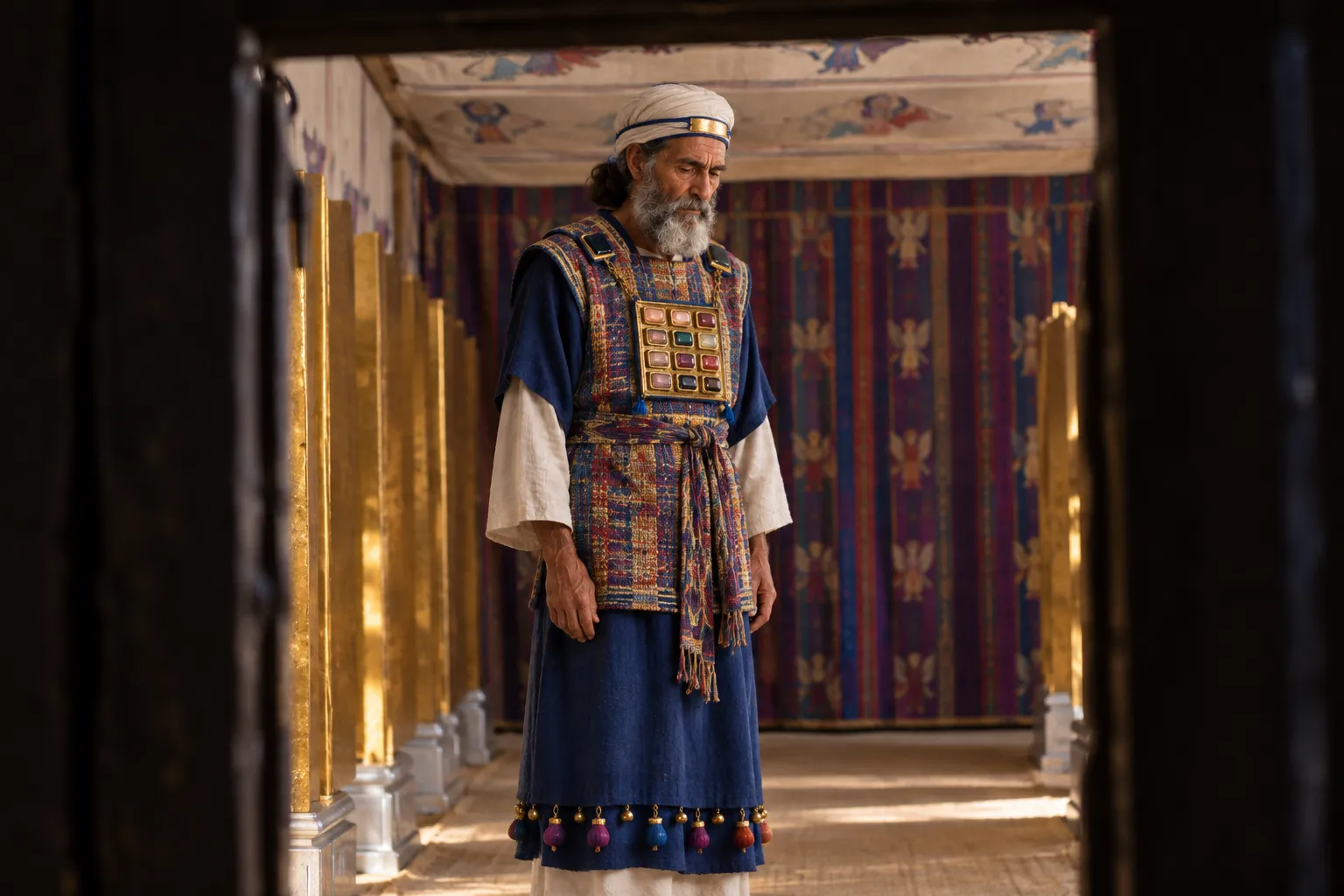 Aaron bearing Israel before the LORD (Exodus 28:29–38)