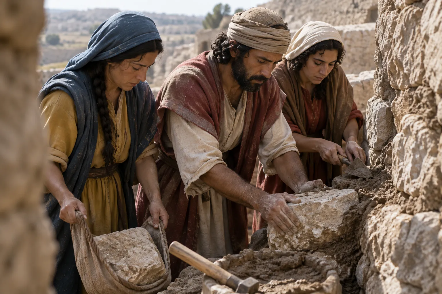 Shallum and His Daughters (Nehemiah 3:12)