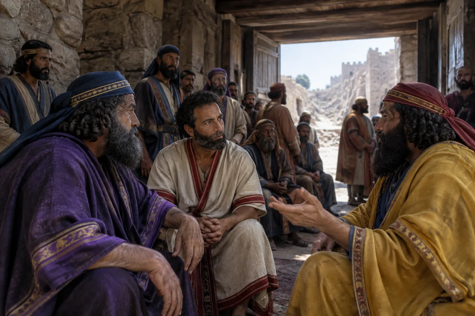 Babylonian officials occupy the Middle Gate (Jeremiah 39:3)