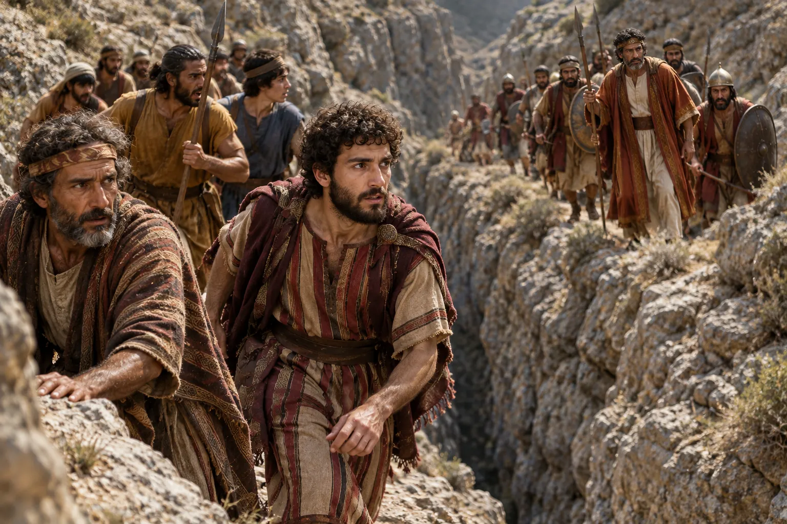 The pursuit closes in (1 Samuel 23:26)