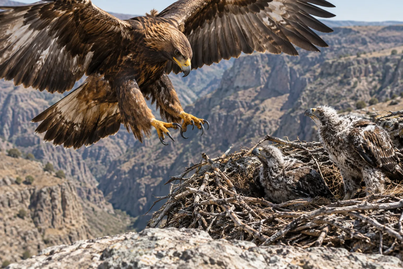 The eagle hovering over its young (Deuteronomy 32:11)