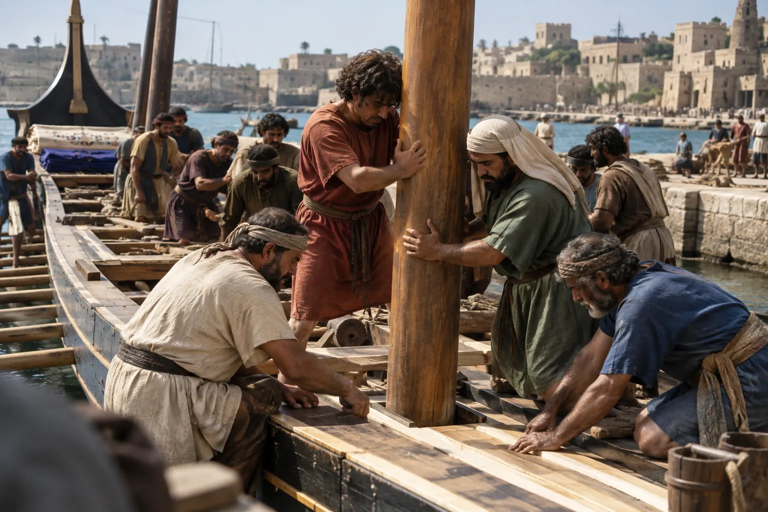 Tyre fashioned as a splendid ship (Ezekiel 27:4–7)
