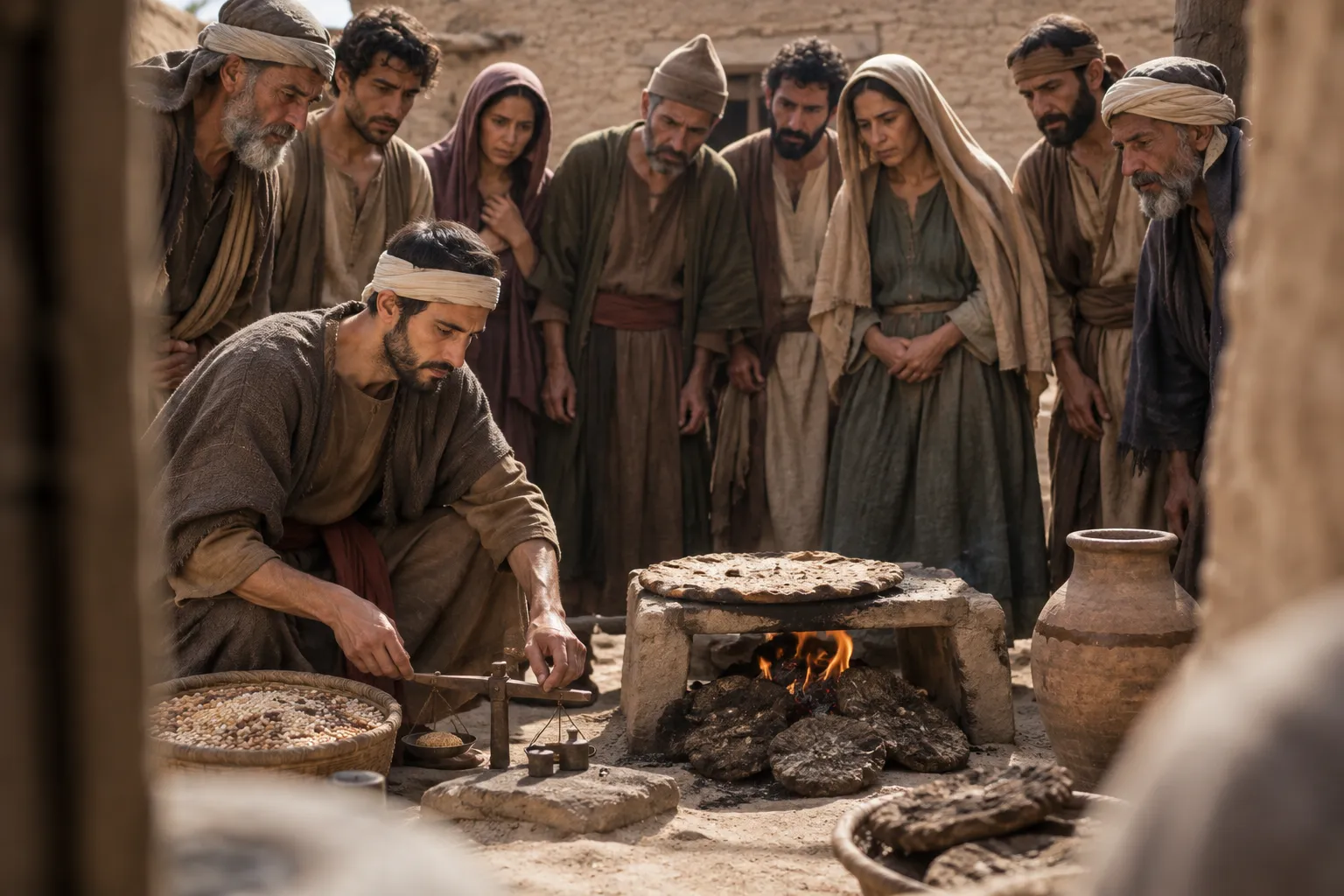Rationed bread before the people (Ezekiel 4:9–15)