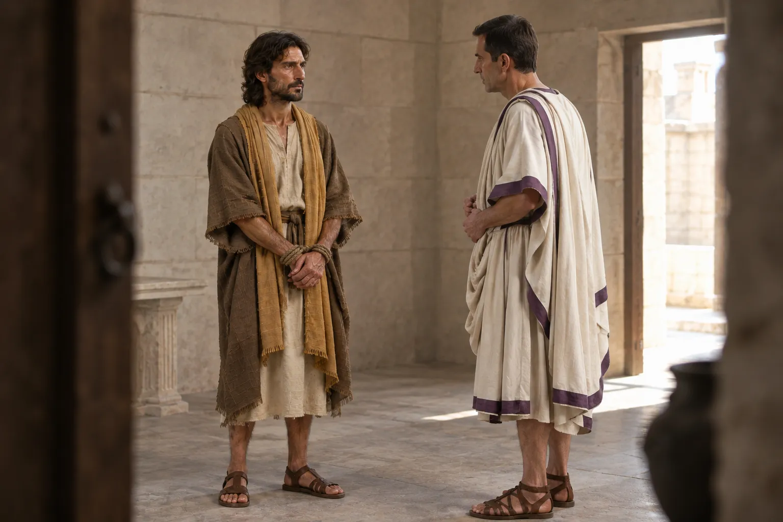 Jesus questioned by Pilate (John 18:33–37)