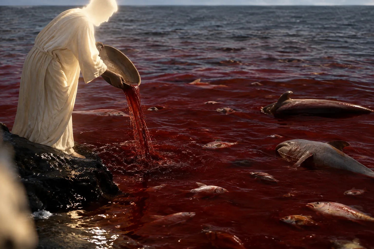 The sea becomes blood (Revelation 16:3)