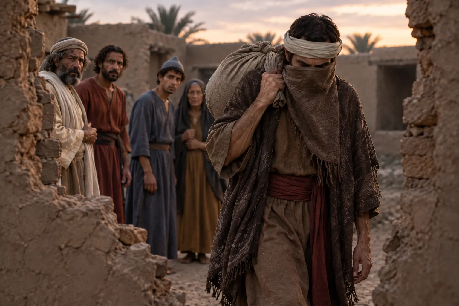 Ezekiel carries out the exile baggage (Ezekiel 12:3–7)