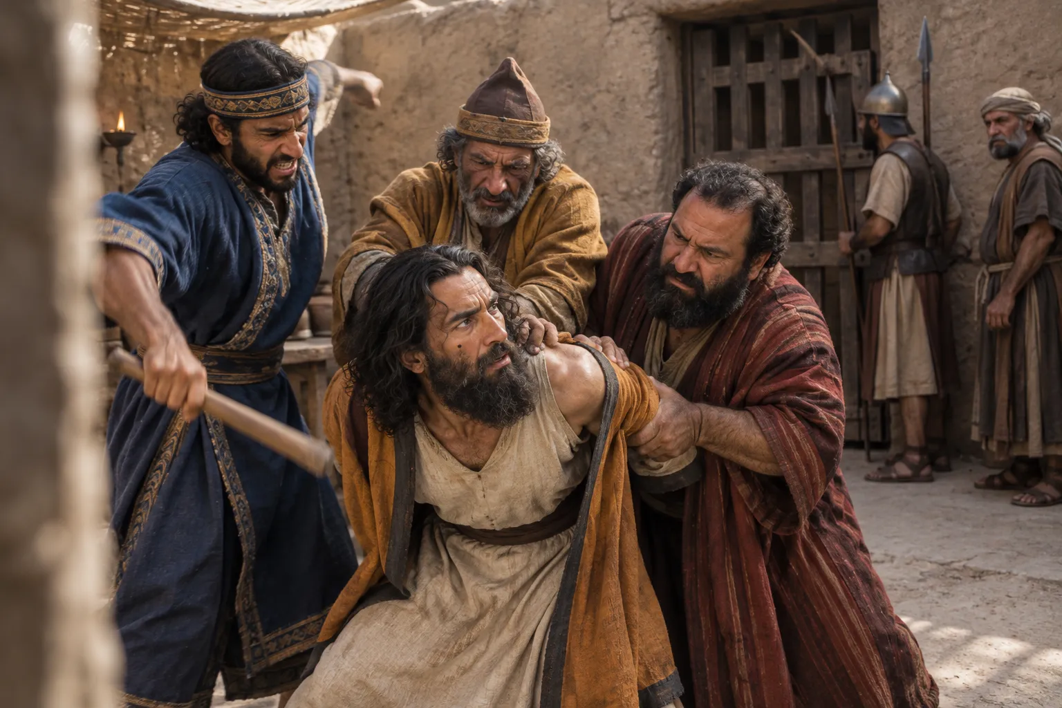 The officials beat Jeremiah (Jeremiah 37:15–16)