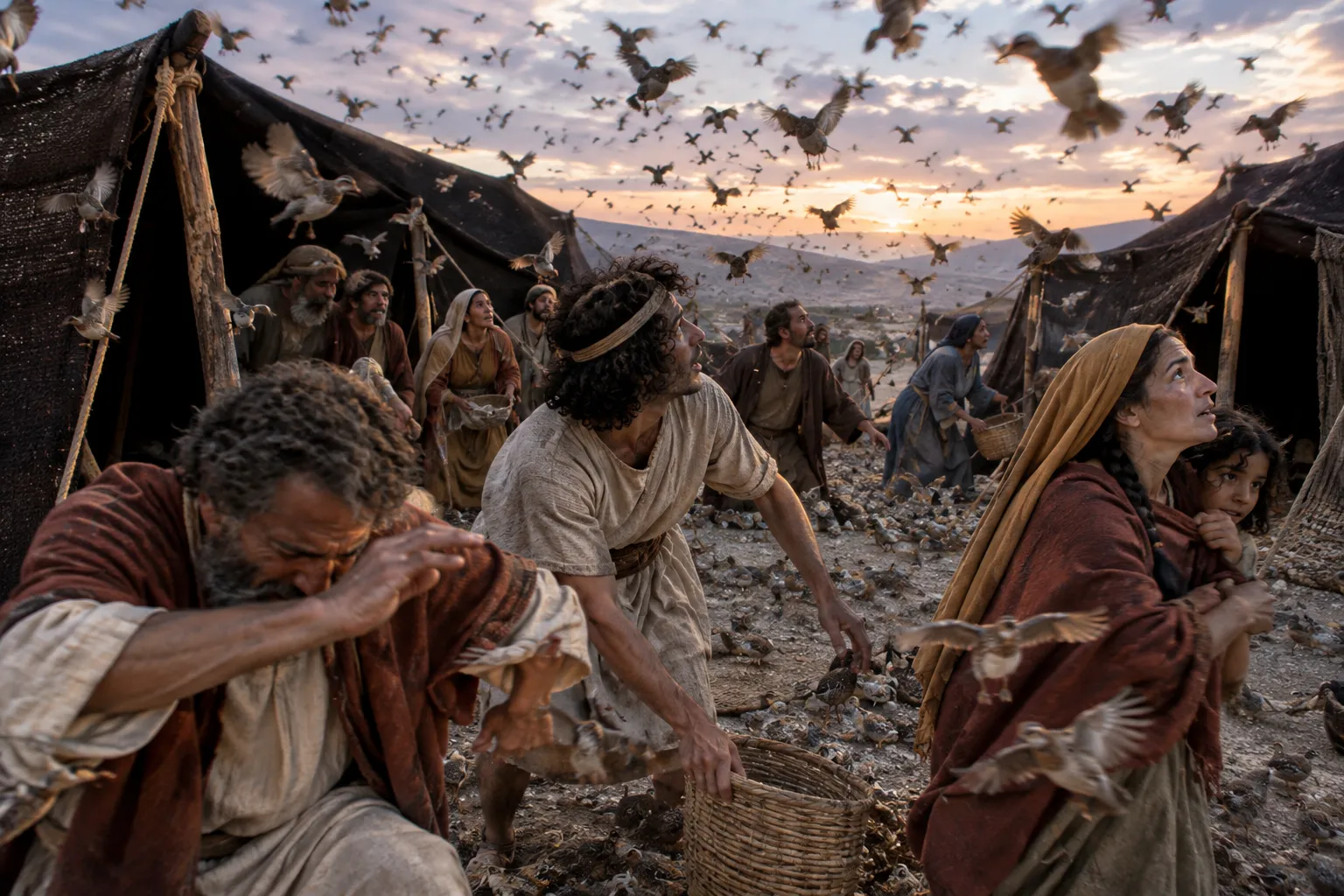 Quail Cover the Camp (Exodus 16:13)