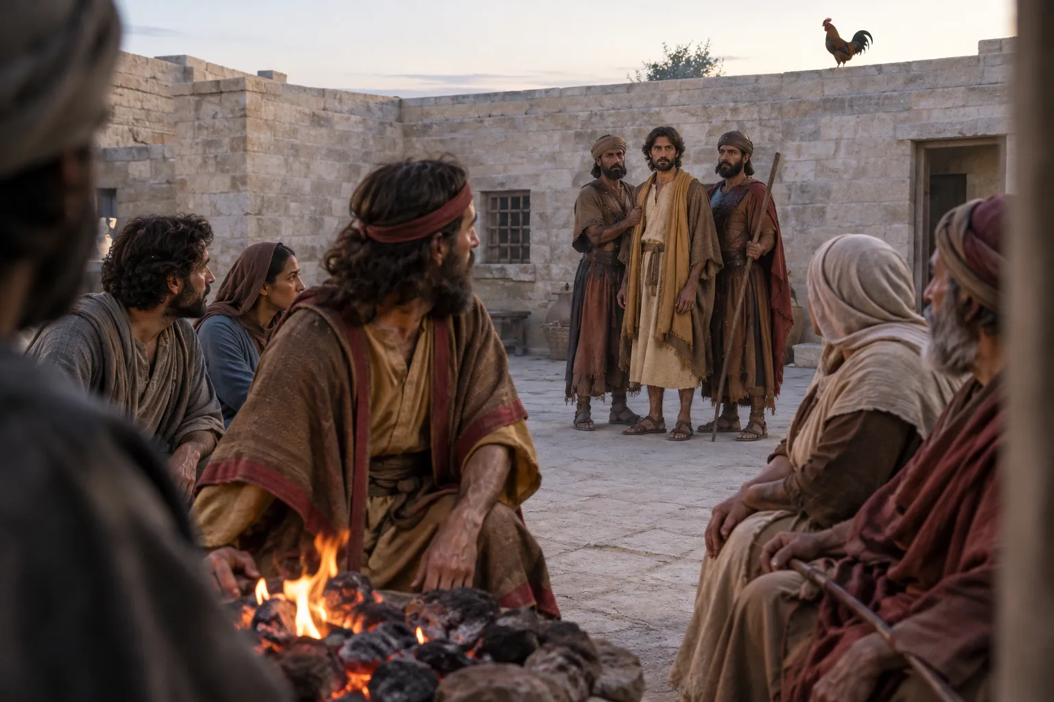 Jesus looks at Peter (Luke 22:55–62)