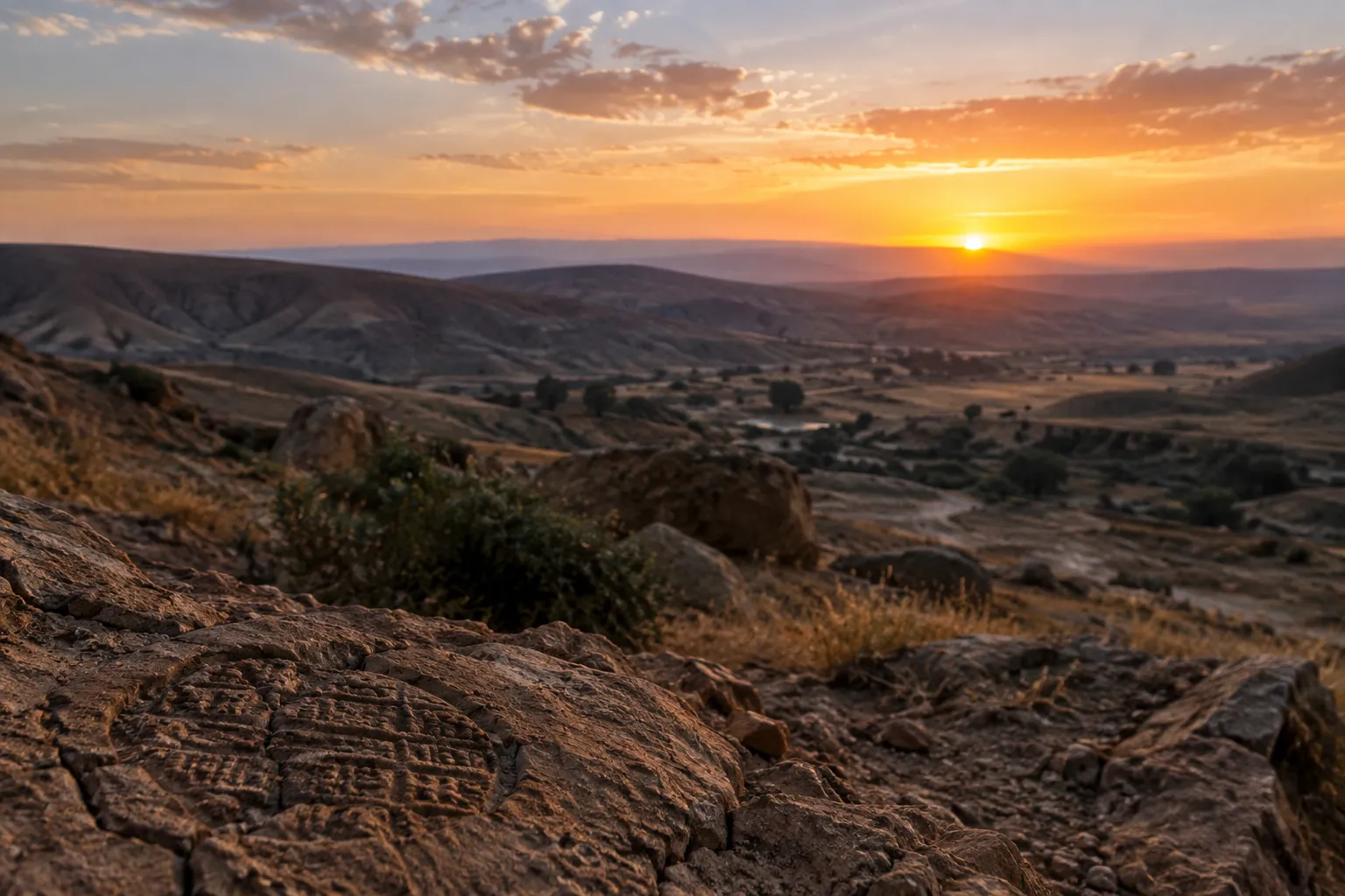 Dawn gives shape to the land (Job 38:12–15)