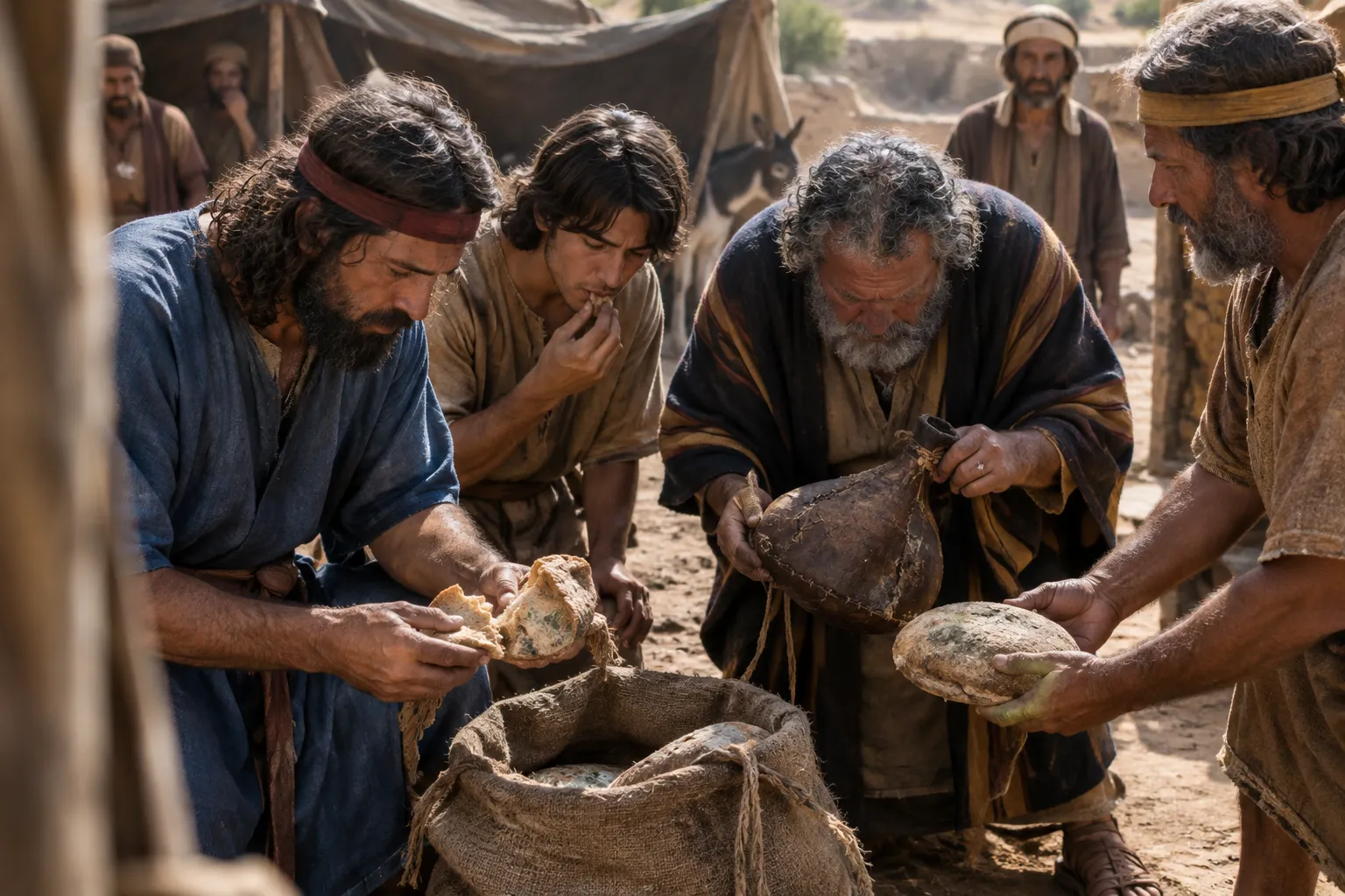 Israel samples the provisions (Joshua 9:12–14)
