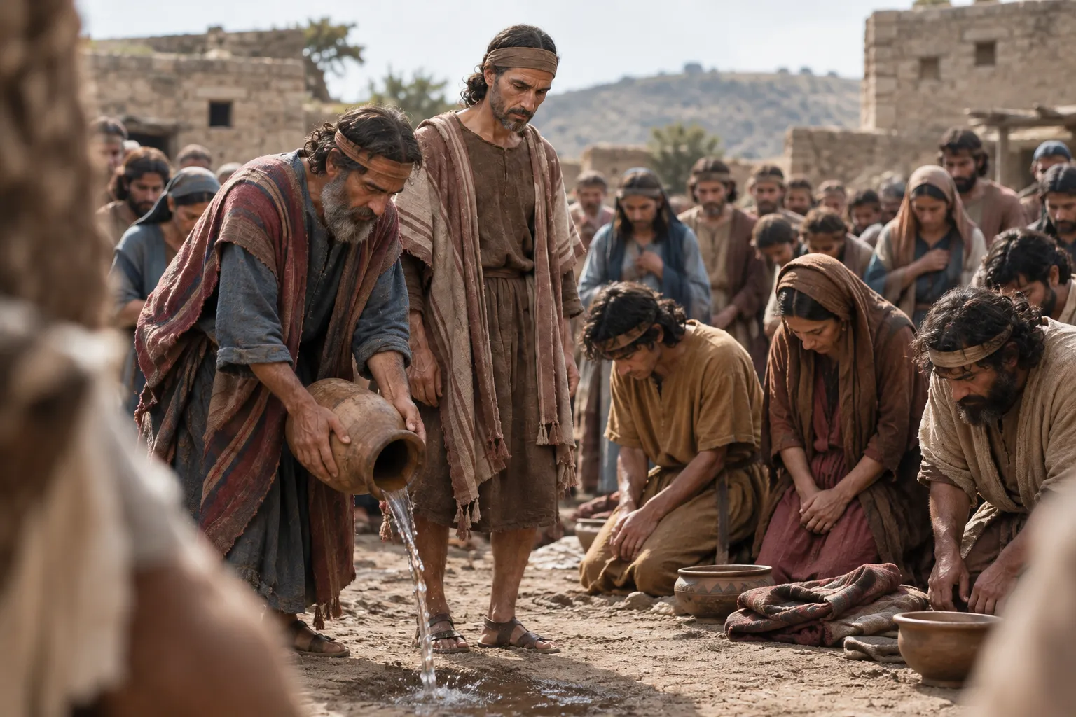 Water poured out at Mizpah (1 Samuel 7:5–6)