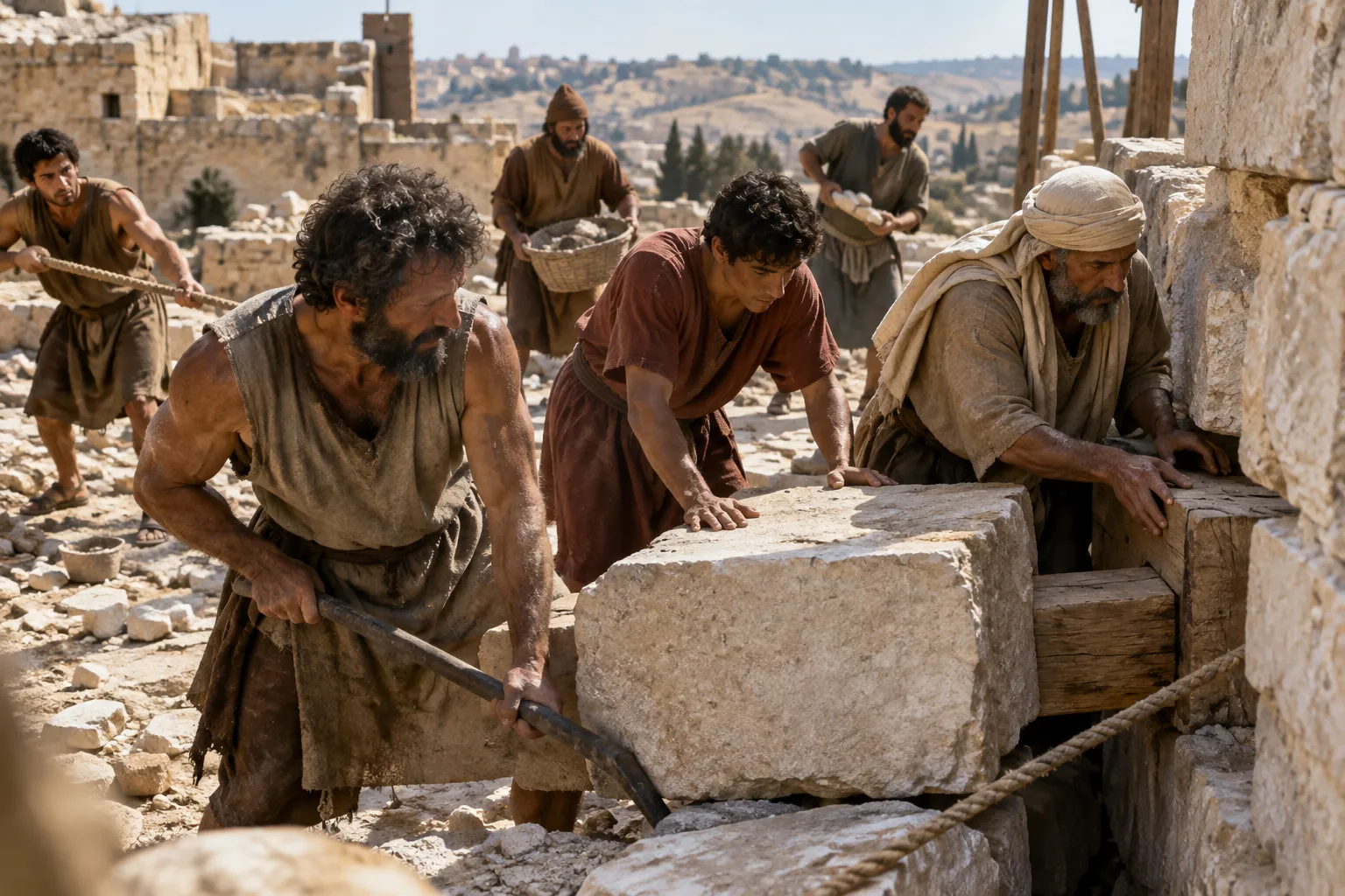 Stone and timber rise diligently (Ezra 5:8)