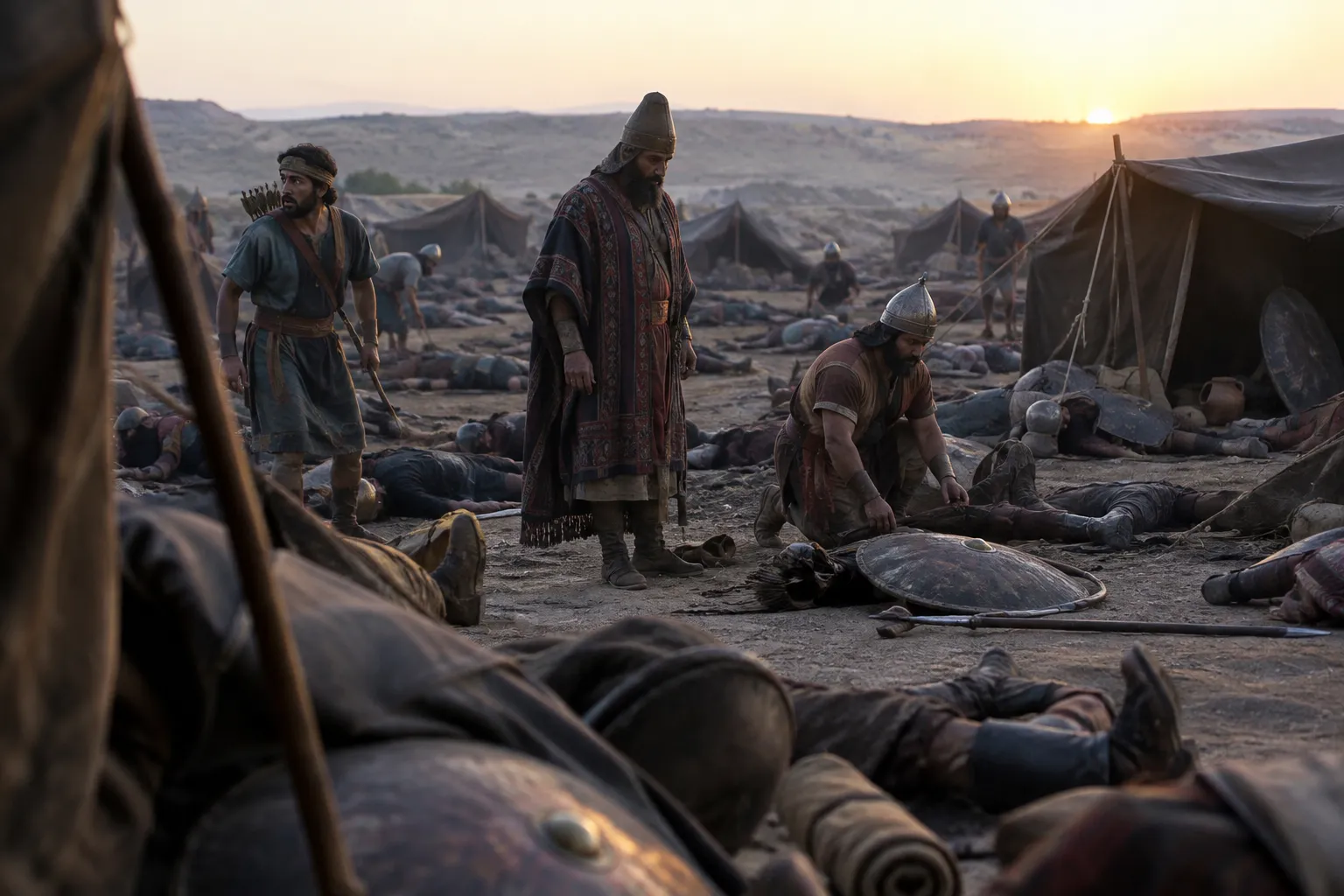 The Assyrian camp at dawn (2 Kings 19:35)