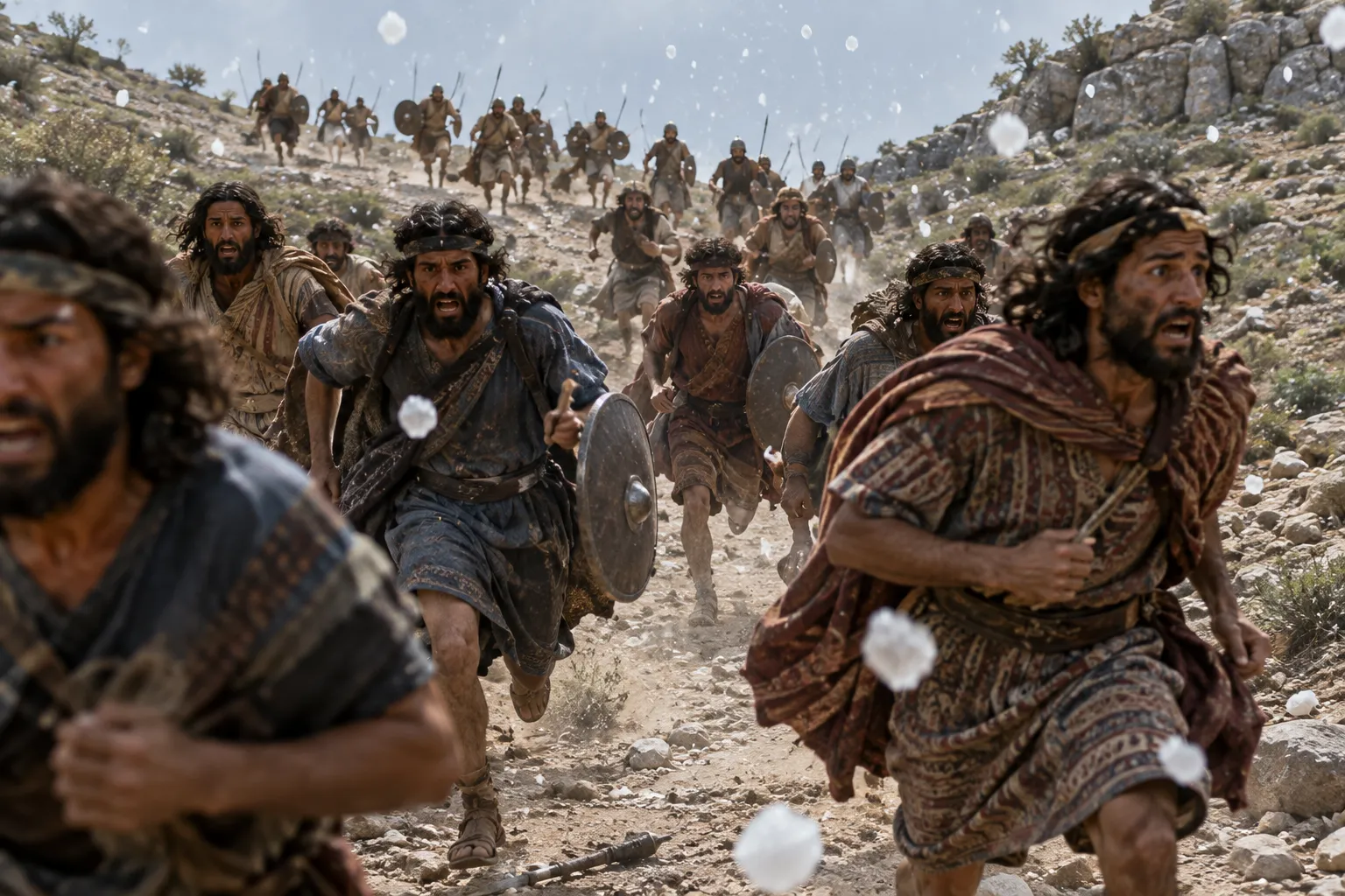 Hail Falls on the Fleeing Army (Joshua 10:11)