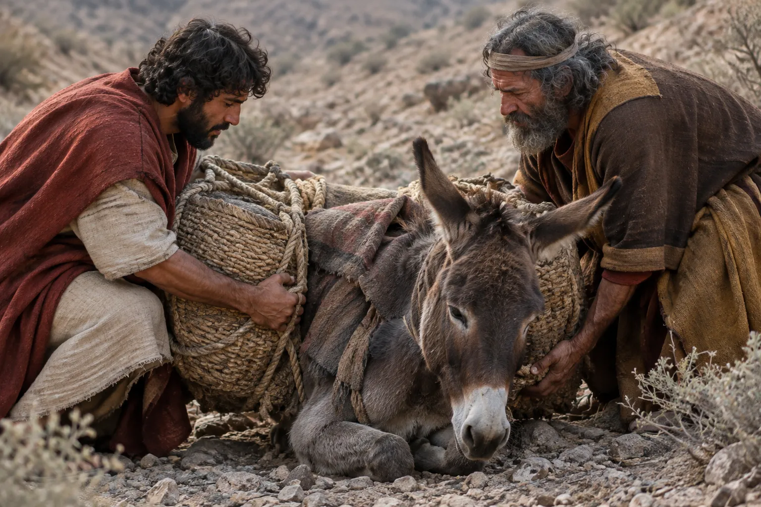 Helping an Enemy with His Fallen Donkey (Exodus 23:5)