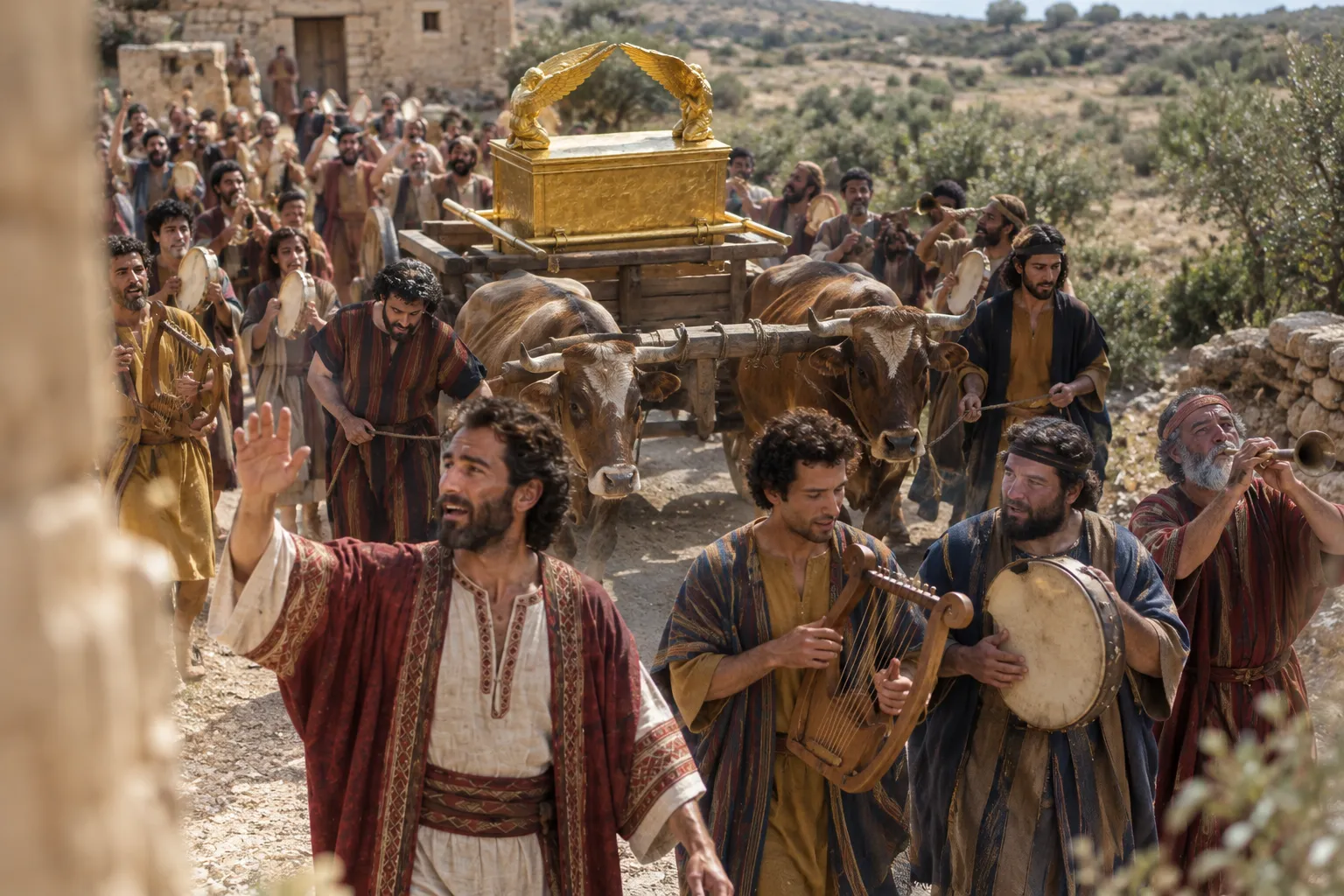 The ark leaves Abinadab’s house (1 Chronicles 13:5–8)