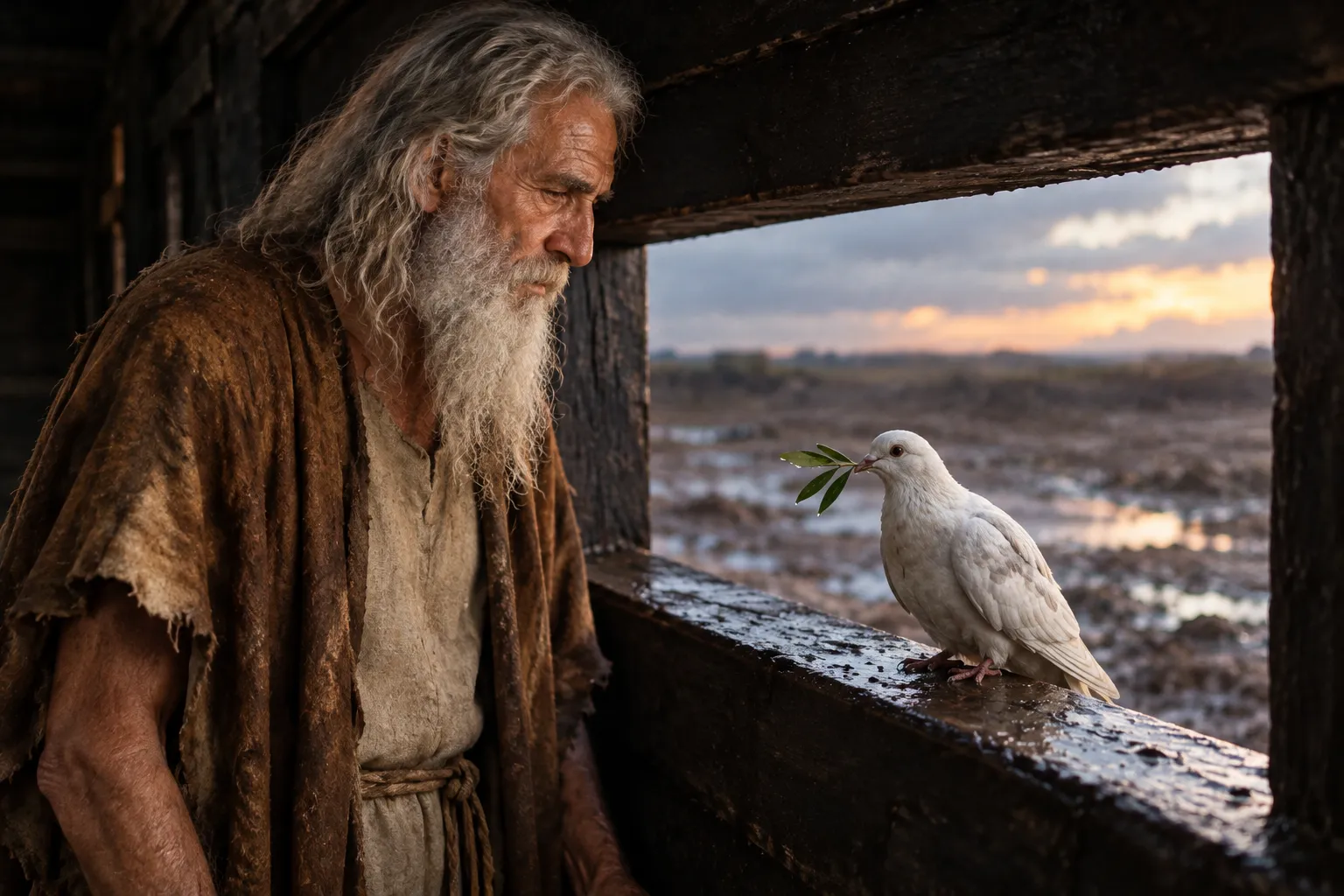 The Dove Returns with an Olive Leaf (Genesis 8:10–11)
