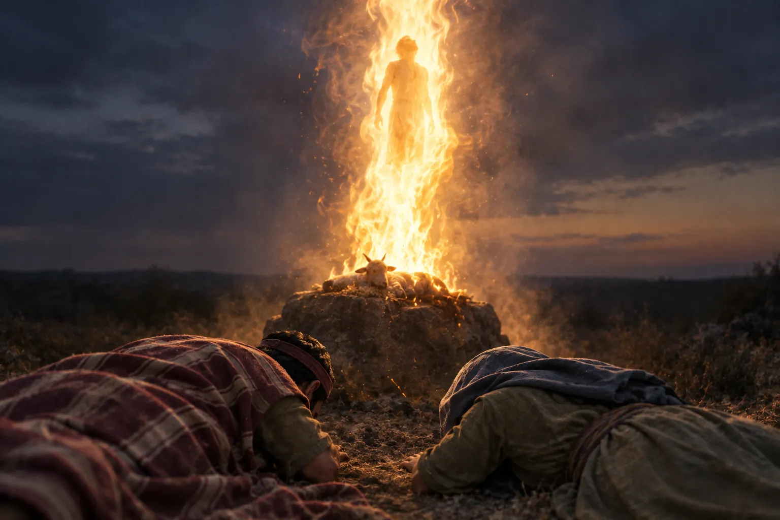 The Angel Ascends in the Flame (Judges 13:19–20)