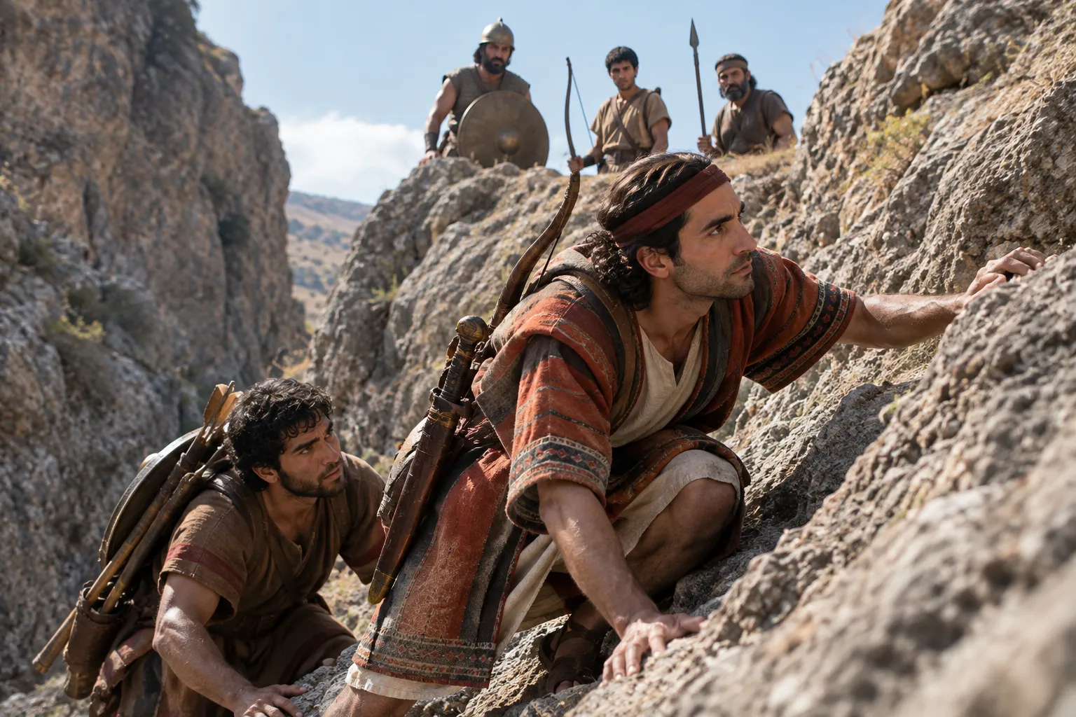 Jonathan climbs the pass (1 Samuel 14:12–13)