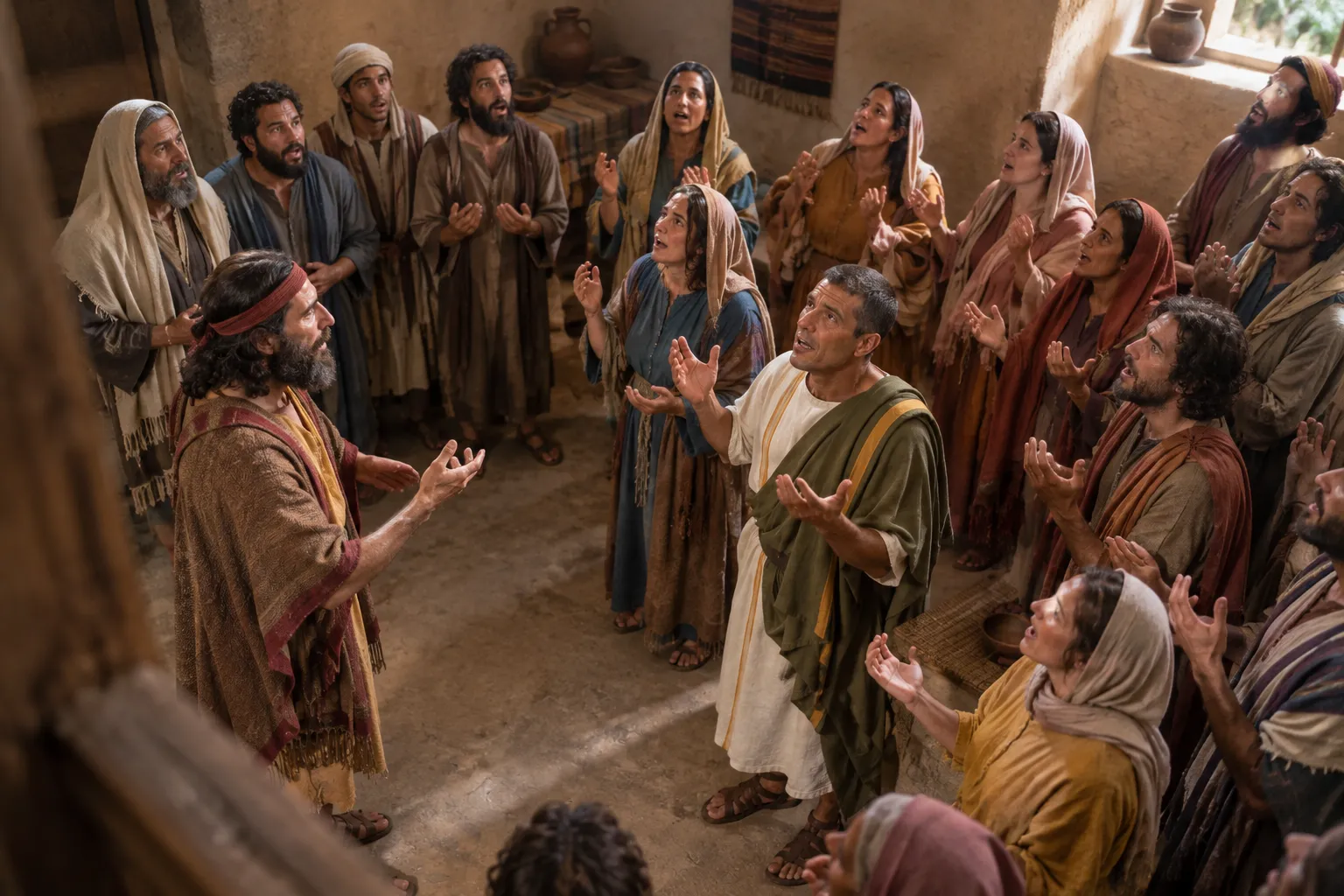 The Gentiles praise God by the Spirit (Acts 10:44–46)