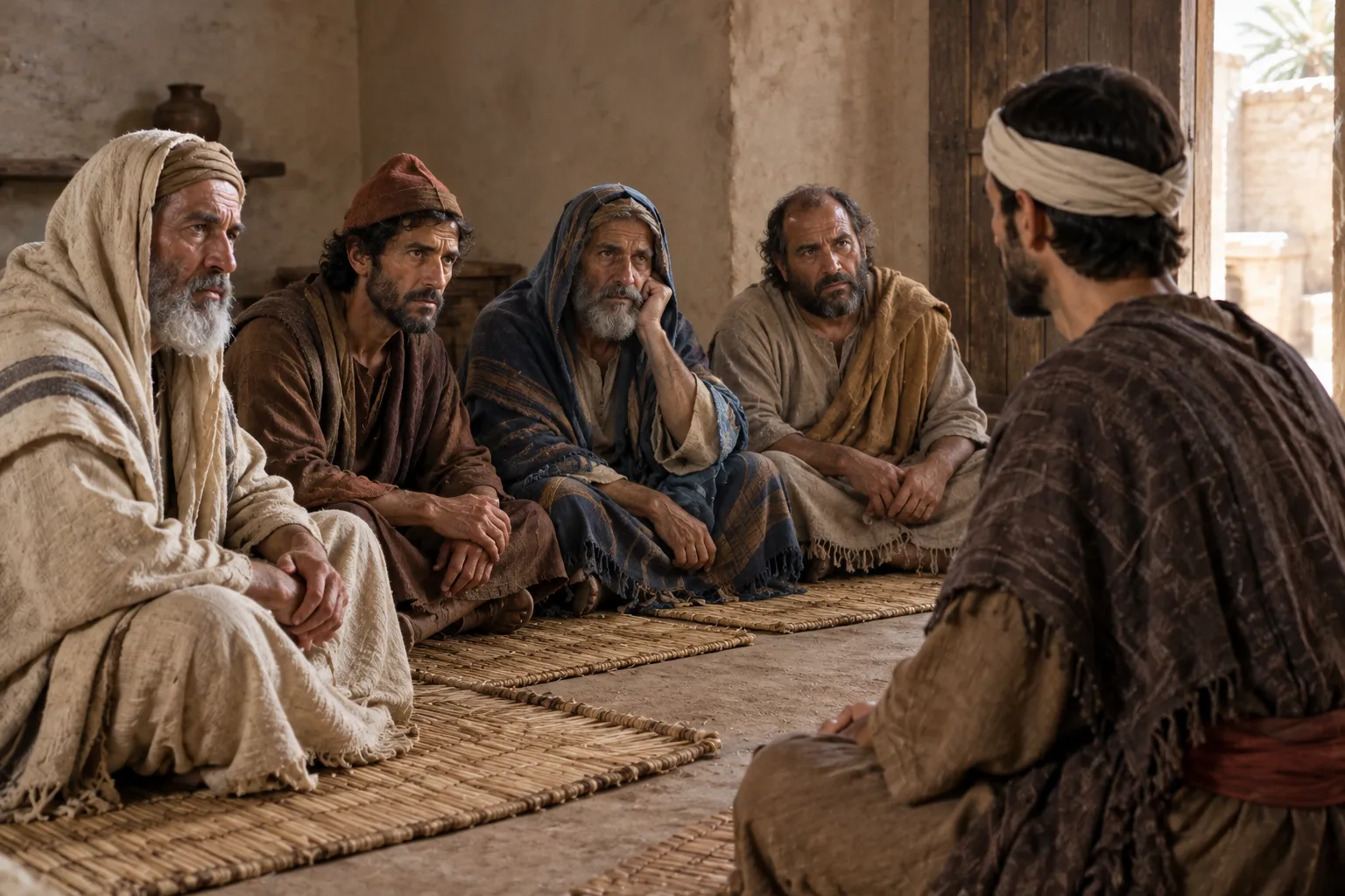 The elders sit before Ezekiel (Ezekiel 14:1–2)
