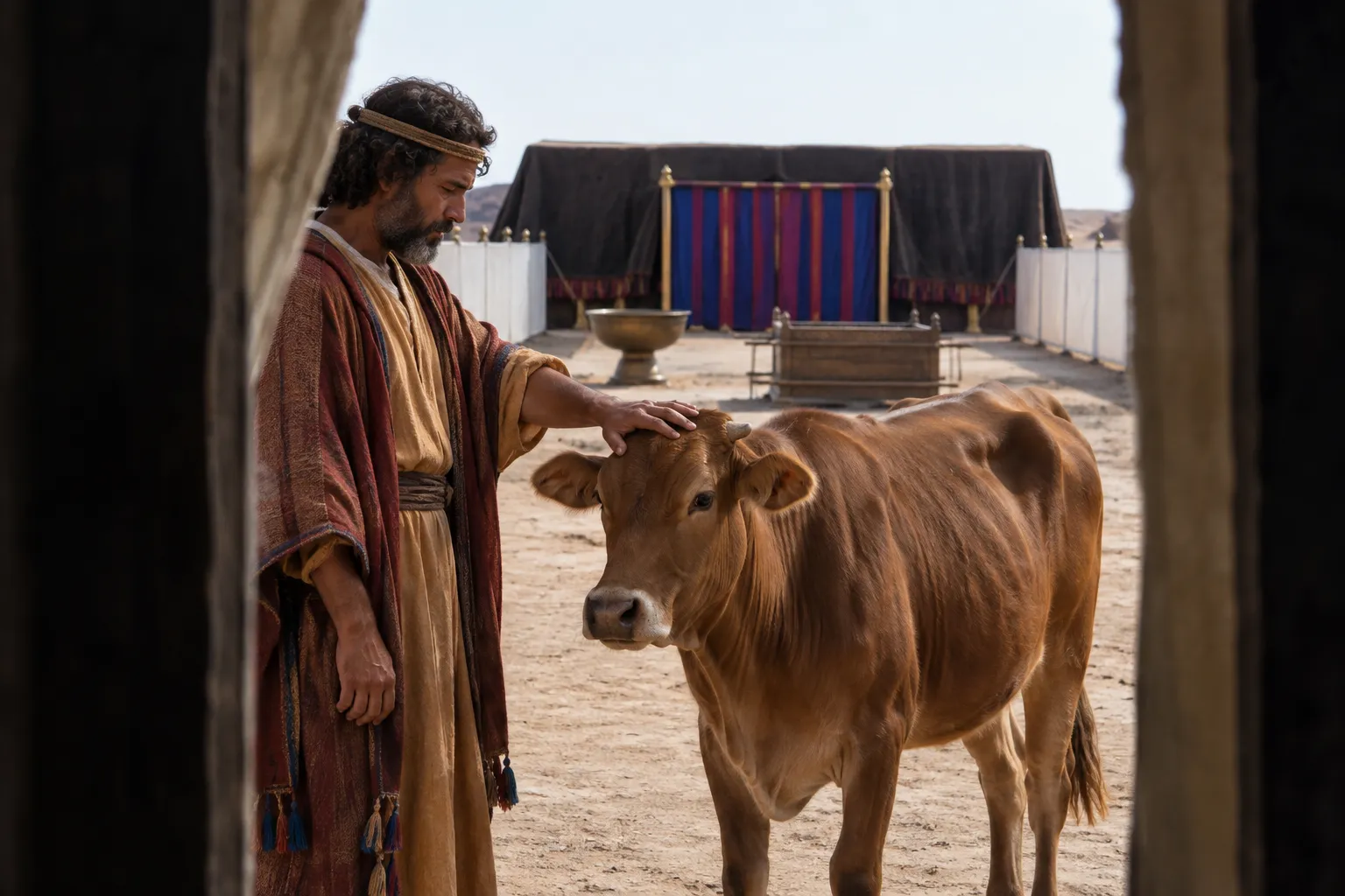 A herd animal presented for a peace offering (Leviticus 3:1–2)