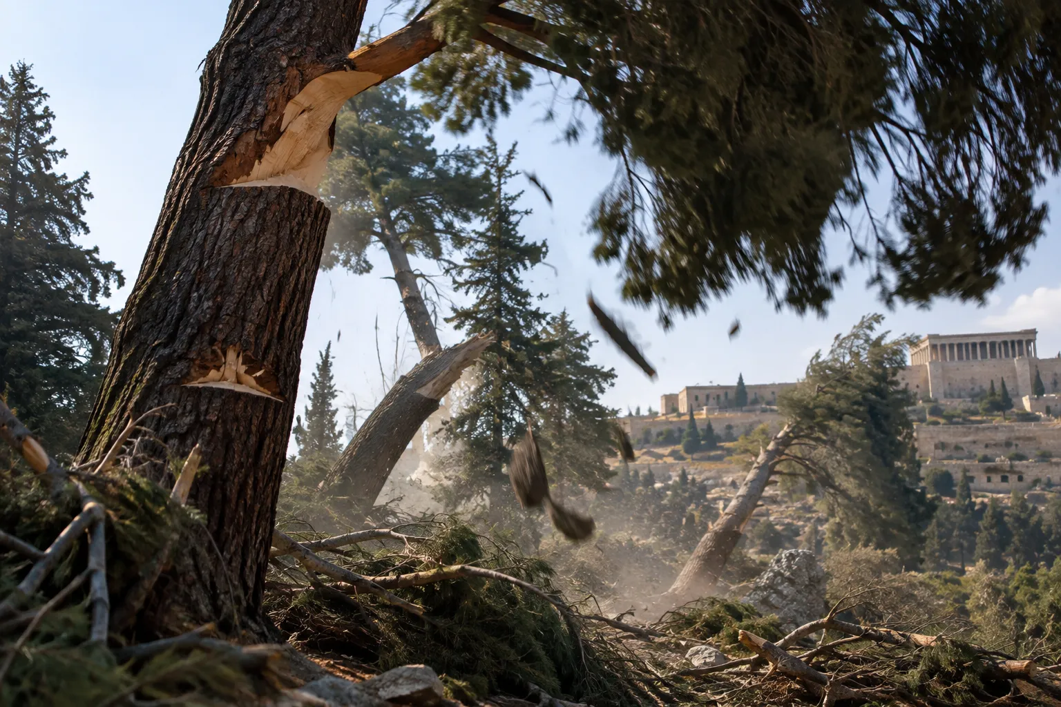 The lofty forest is felled (Isaiah 10:33–34)
