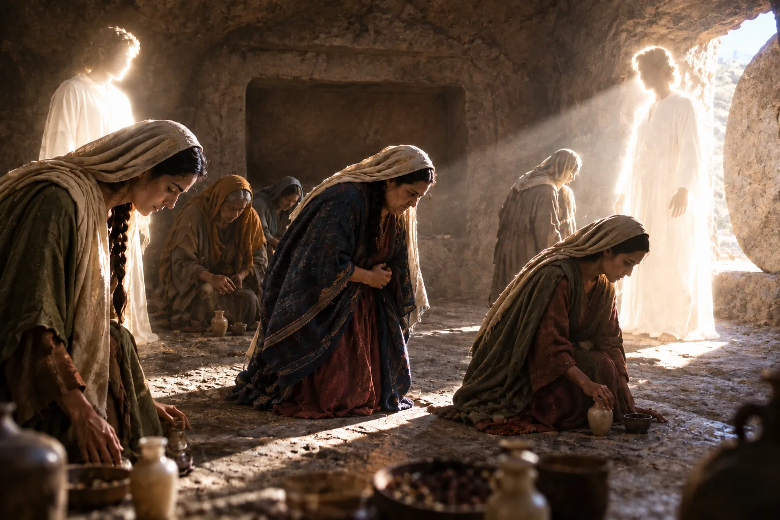 The women find the empty tomb (Luke 24:1–8)