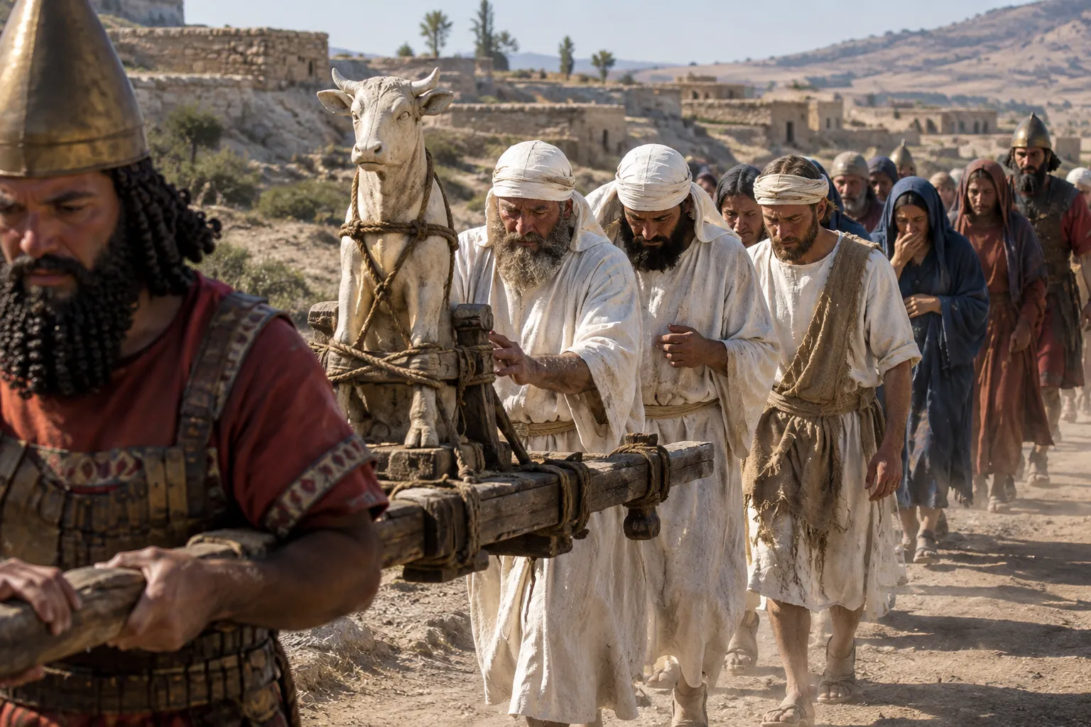 The calf carried away as tribute (Hosea 10:5–7)